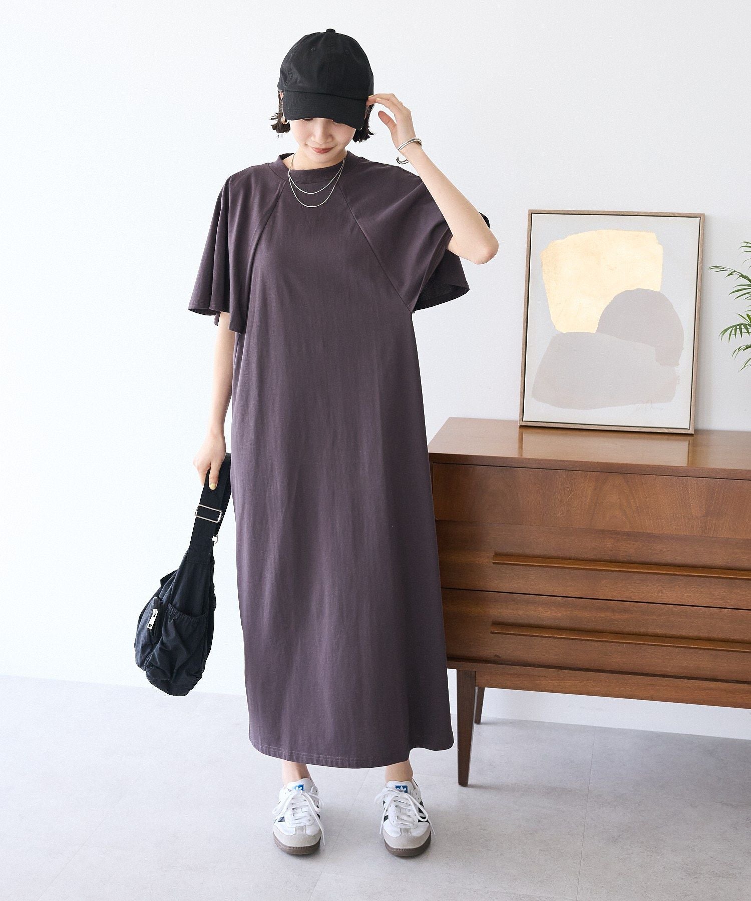 クラフトスタンダードブティック CRAFT STANDARD BOUTIQUE 接触冷感/UVカット フレアスリーブカットワンピース （グリーン） グリーン