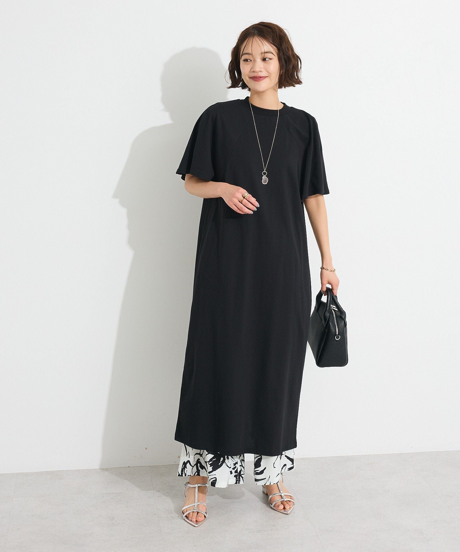 クラフトスタンダードブティック CRAFT STANDARD BOUTIQUE 接触冷感/UVカット フレアスリーブカットワンピース （グリーン） グリーン
