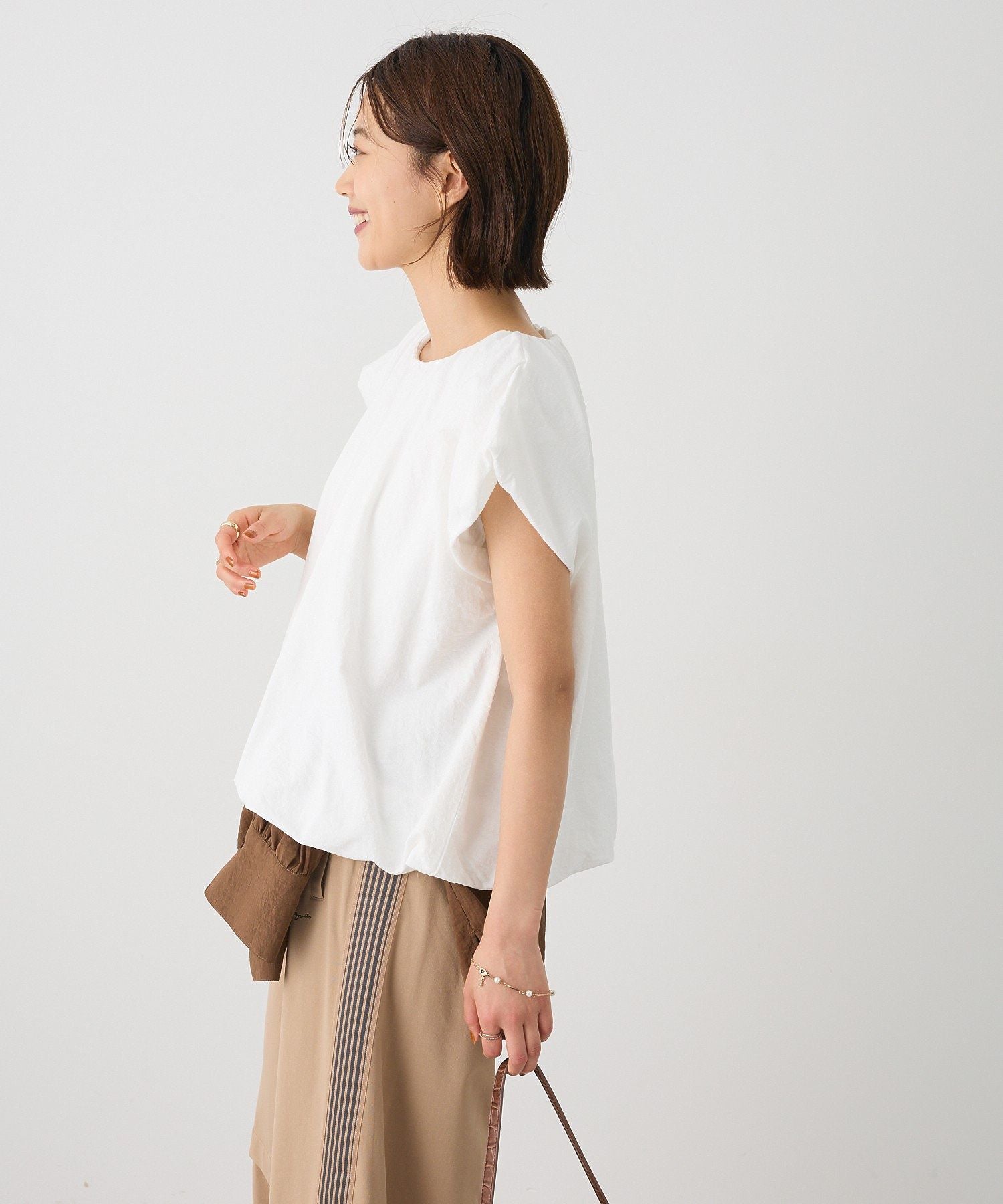 クラフトスタンダードブティック CRAFT STANDARD BOUTIQUE カットクレープ裾バルーンプルオーバー （イエロー） イエロー