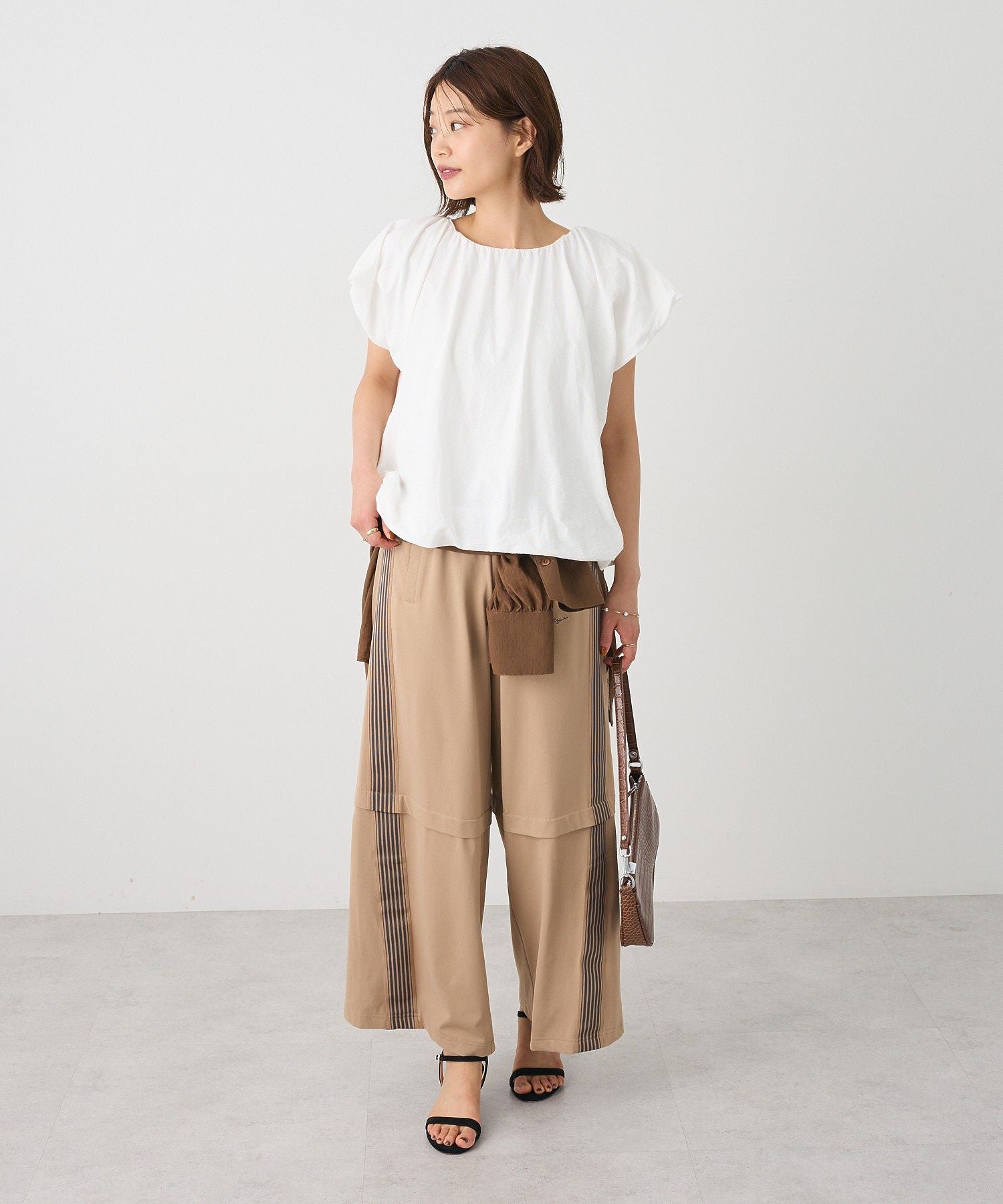 クラフトスタンダードブティック CRAFT STANDARD BOUTIQUE カットクレープ裾バルーンプルオーバー （イエロー） イエロー
