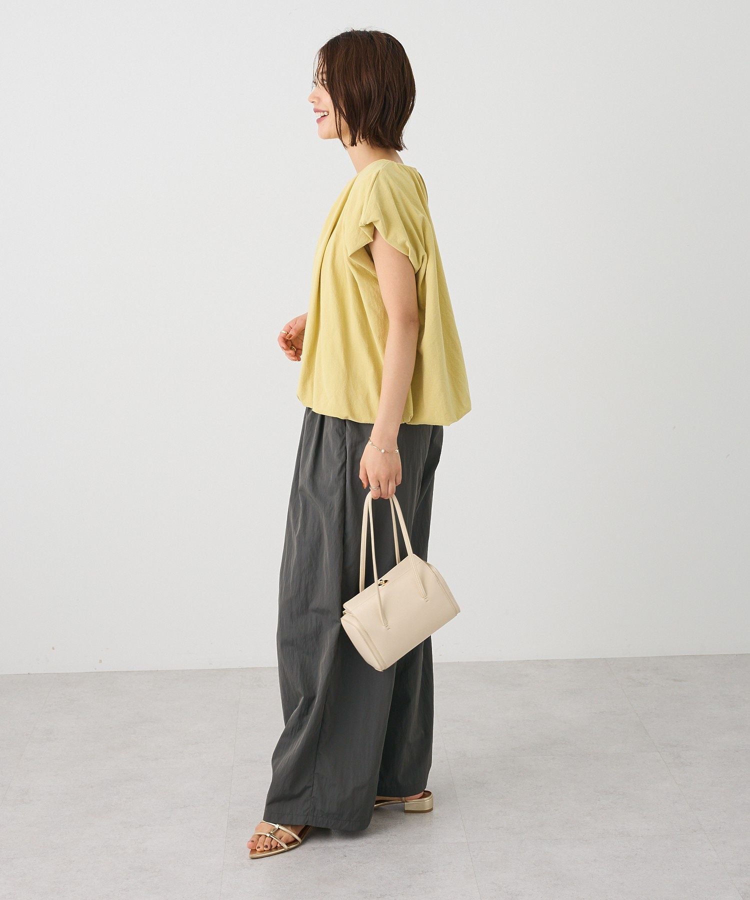 クラフトスタンダードブティック CRAFT STANDARD BOUTIQUE カットクレープ裾バルーンプルオーバー （イエロー） イエロー
