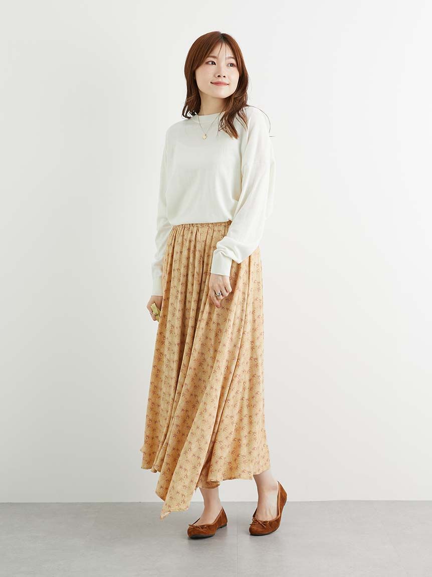 クラフトスタンダードブティック CRAFT STANDARD BOUTIQUE 柄アソート切り替えイレヘムフレアスカート （ベージュ） ベージュ