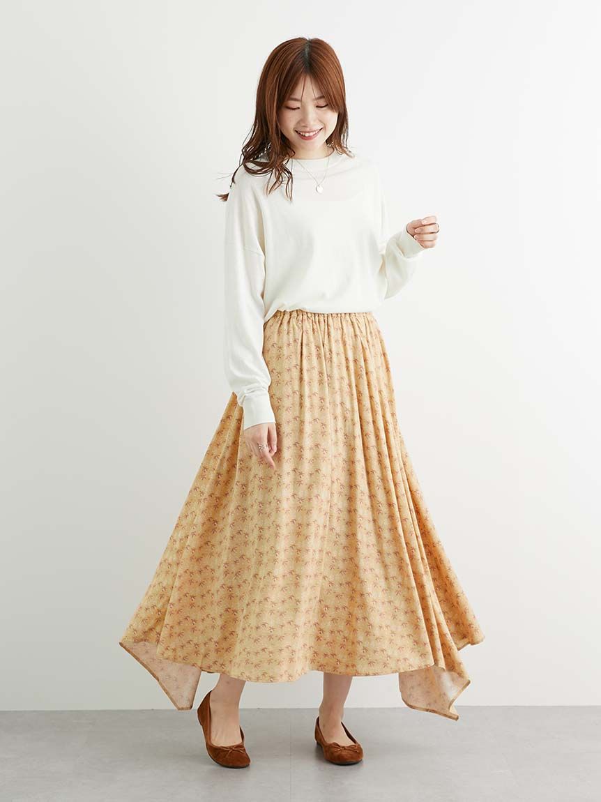 クラフトスタンダードブティック CRAFT STANDARD BOUTIQUE 柄アソート切り替えイレヘムフレアスカート （ベージュ） ベージュ