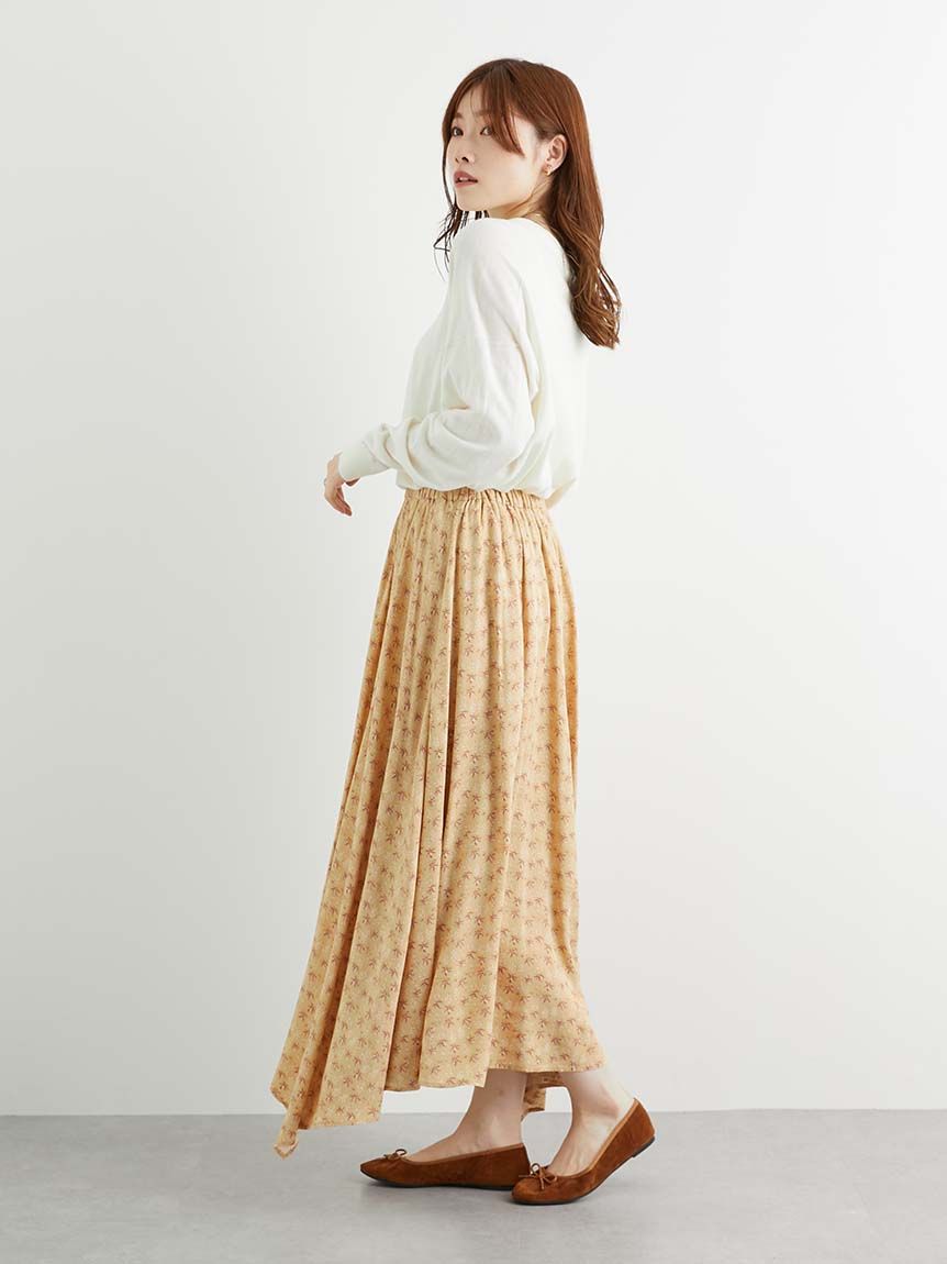 クラフトスタンダードブティック CRAFT STANDARD BOUTIQUE 柄アソート切り替えイレヘムフレアスカート （ベージュ） ベージュ