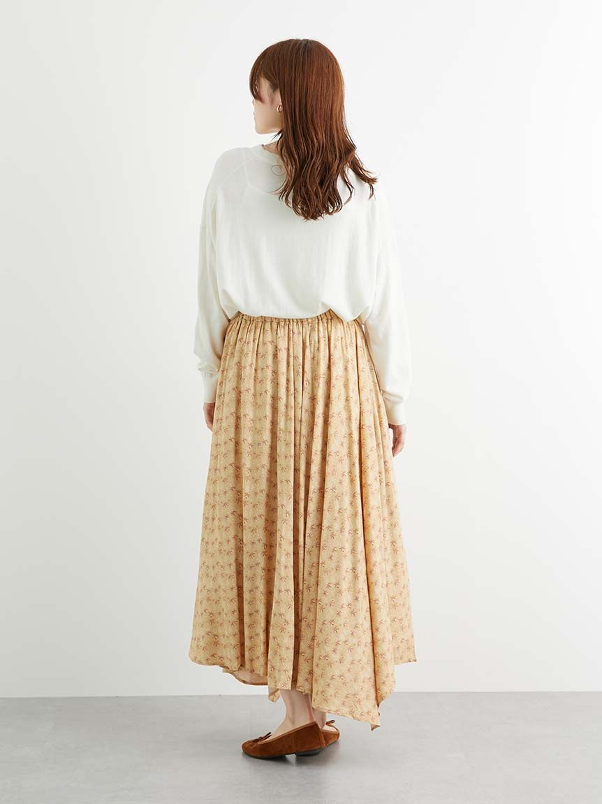 クラフトスタンダードブティック CRAFT STANDARD BOUTIQUE 柄アソート切り替えイレヘムフレアスカート （ベージュ） ベージュ