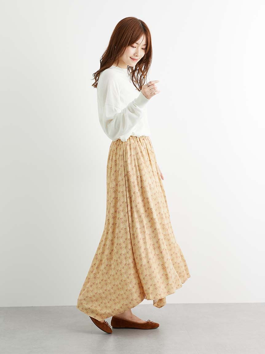 クラフトスタンダードブティック CRAFT STANDARD BOUTIQUE 柄アソート切り替えイレヘムフレアスカート （ベージュ） ベージュ