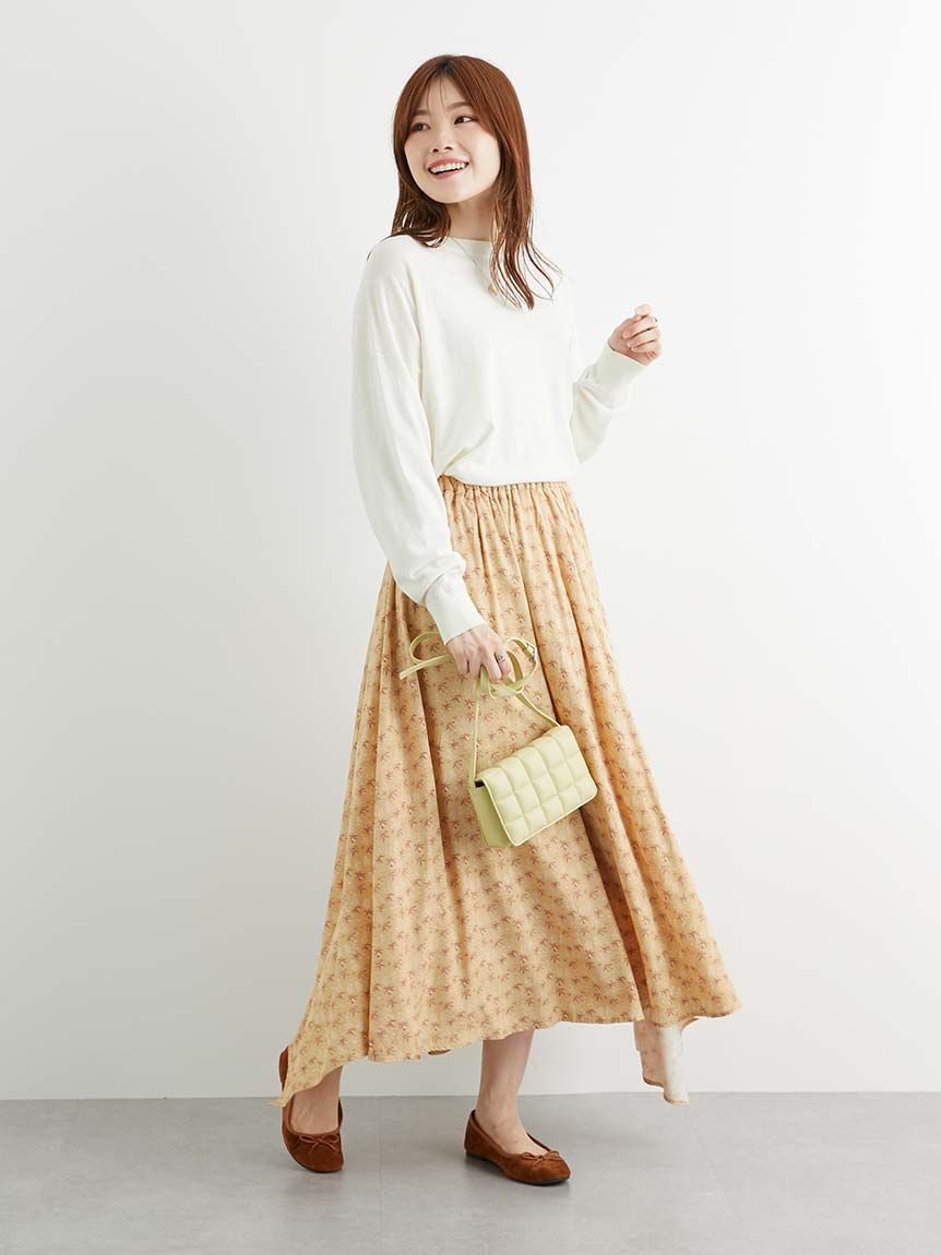 クラフトスタンダードブティック CRAFT STANDARD BOUTIQUE 柄アソート切り替えイレヘムフレアスカート （ベージュ） ベージュ