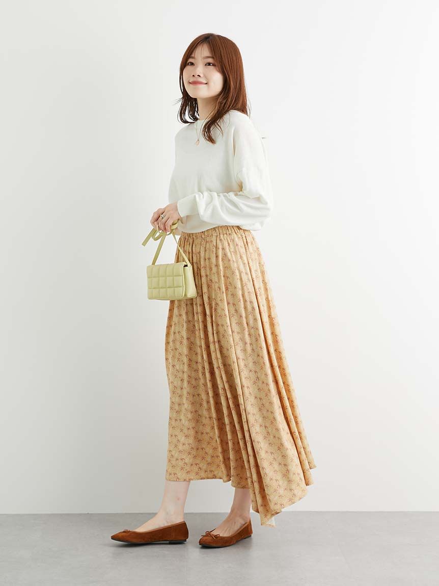 クラフトスタンダードブティック CRAFT STANDARD BOUTIQUE 柄アソート切り替えイレヘムフレアスカート （ベージュ） ベージュ