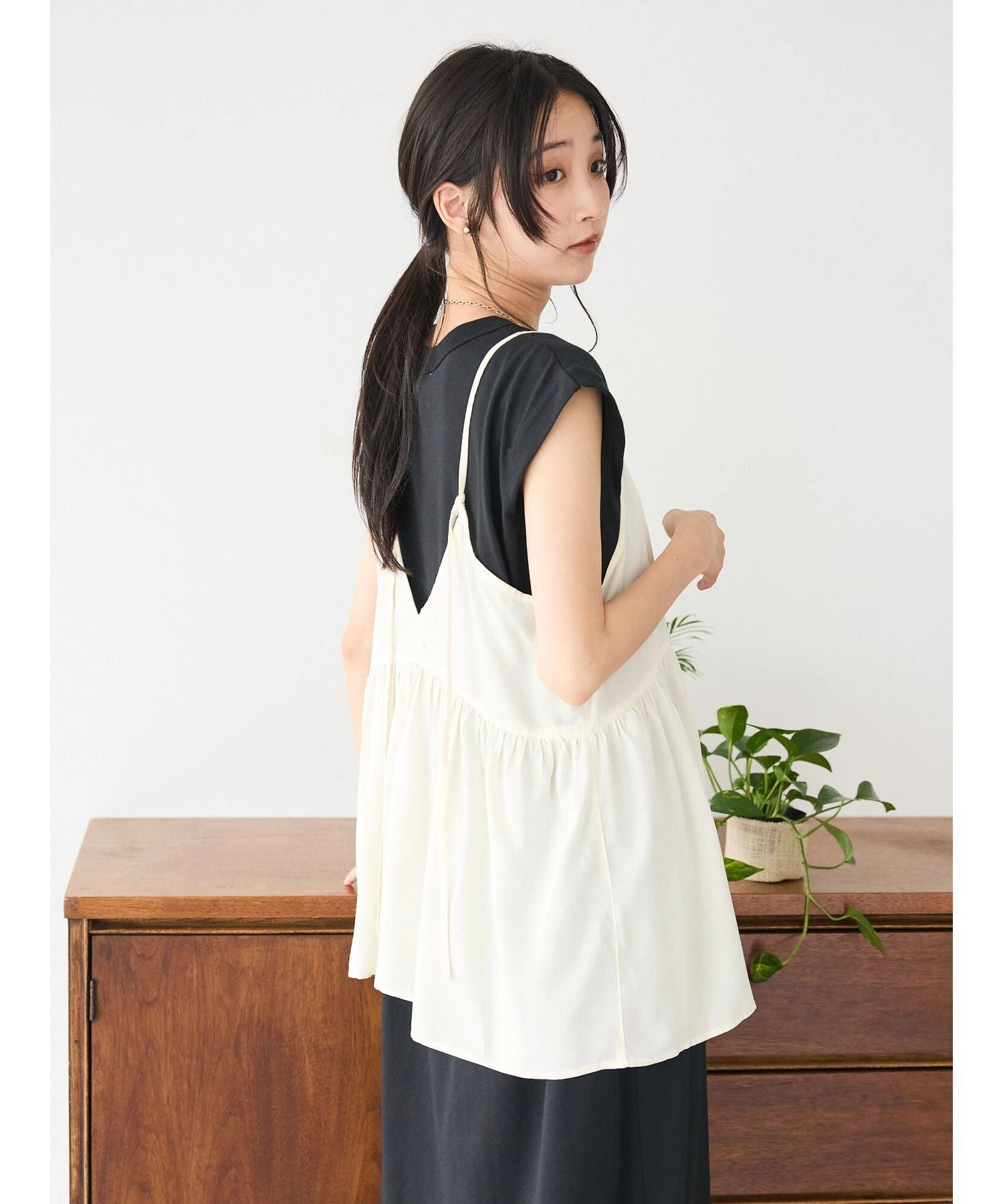 クラフトスタンダードブティック CRAFT STANDARD BOUTIQUE レーヨンキャミチュニック （アイボリー） アイボリー
