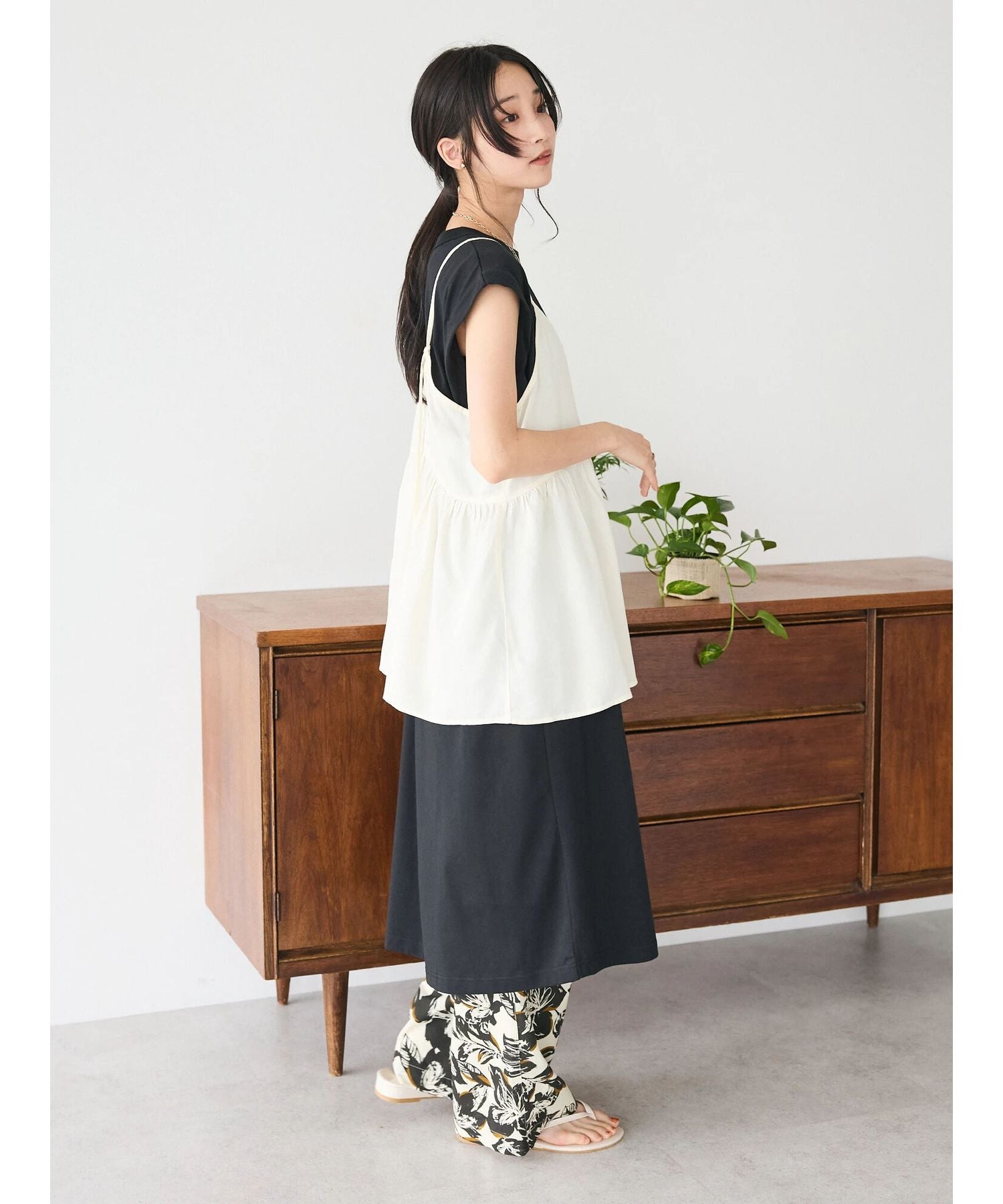 クラフトスタンダードブティック CRAFT STANDARD BOUTIQUE レーヨンキャミチュニック （アイボリー） アイボリー