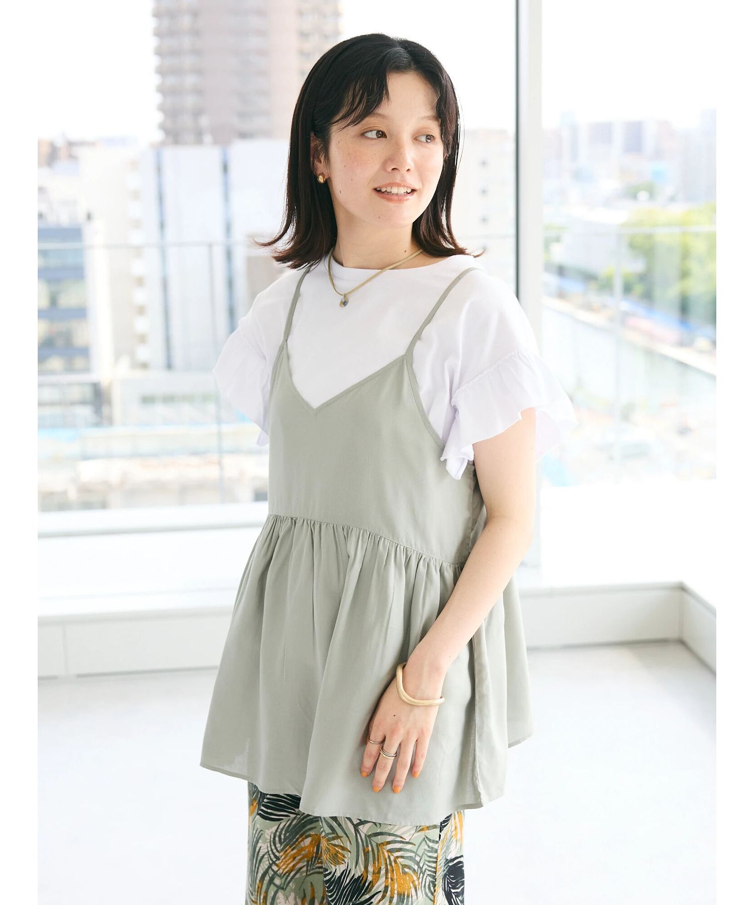 クラフトスタンダードブティック CRAFT STANDARD BOUTIQUE レーヨンキャミチュニック （サックスブルー） サックスブルー