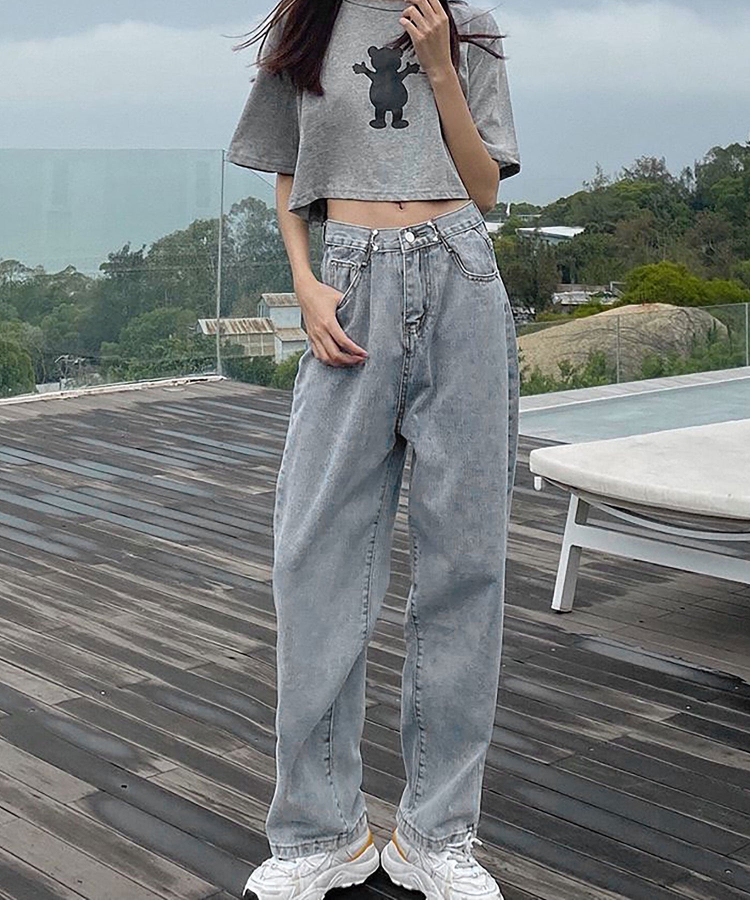 Nina et Lina Straight Denim Pants