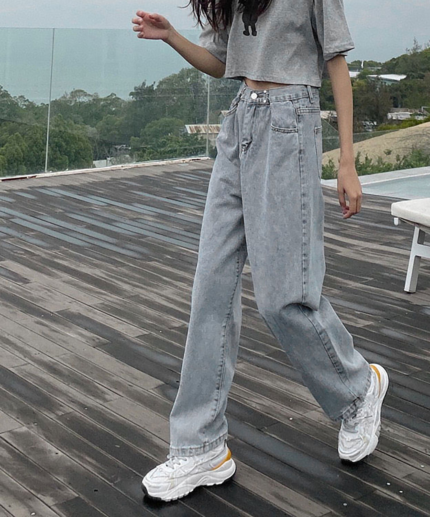 Nina et Lina Straight Denim Pants