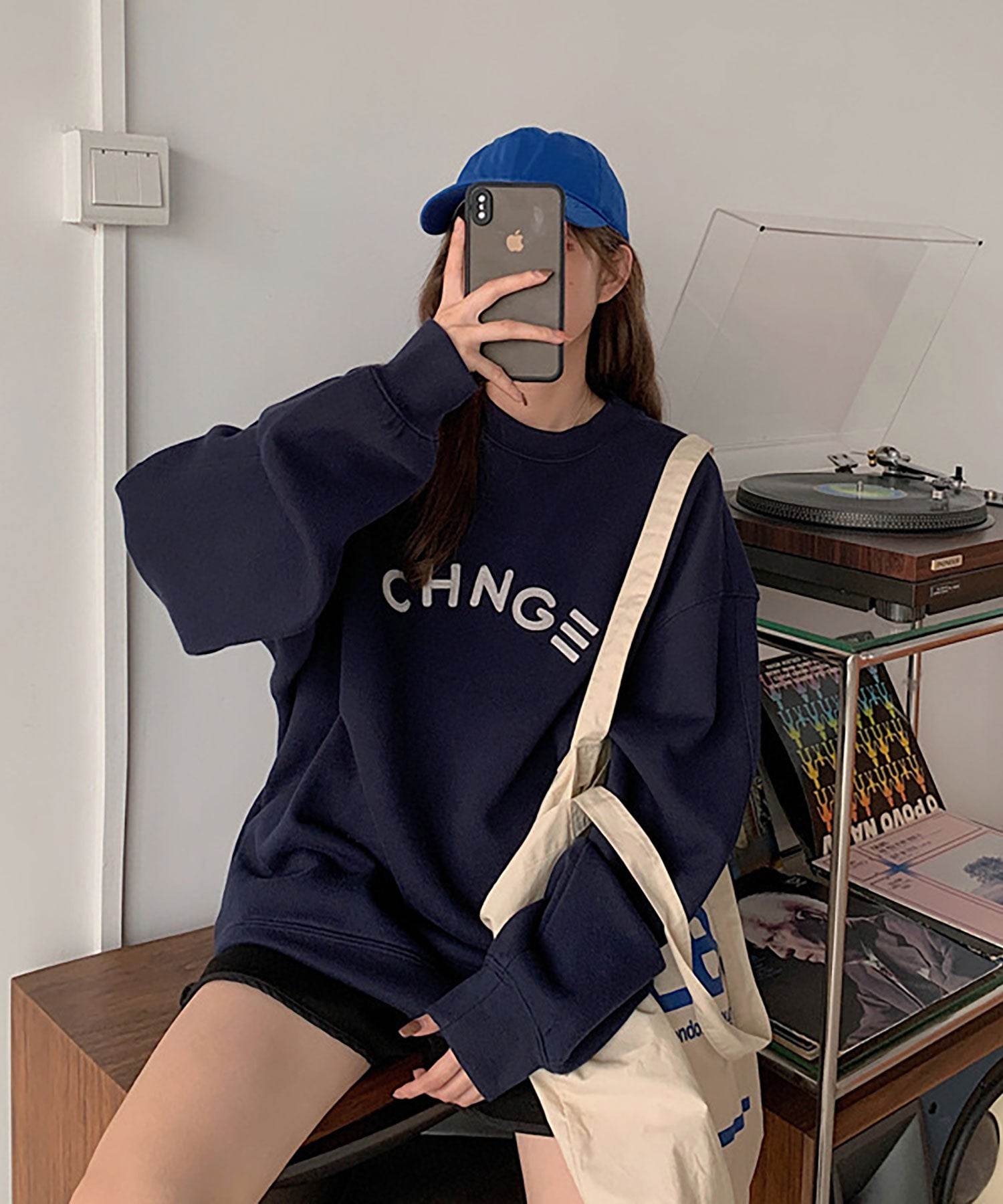 ニナエリナ Nina et Lina 裏起毛 CHNG 英字アーチロゴトレーナー （グレー） グレー