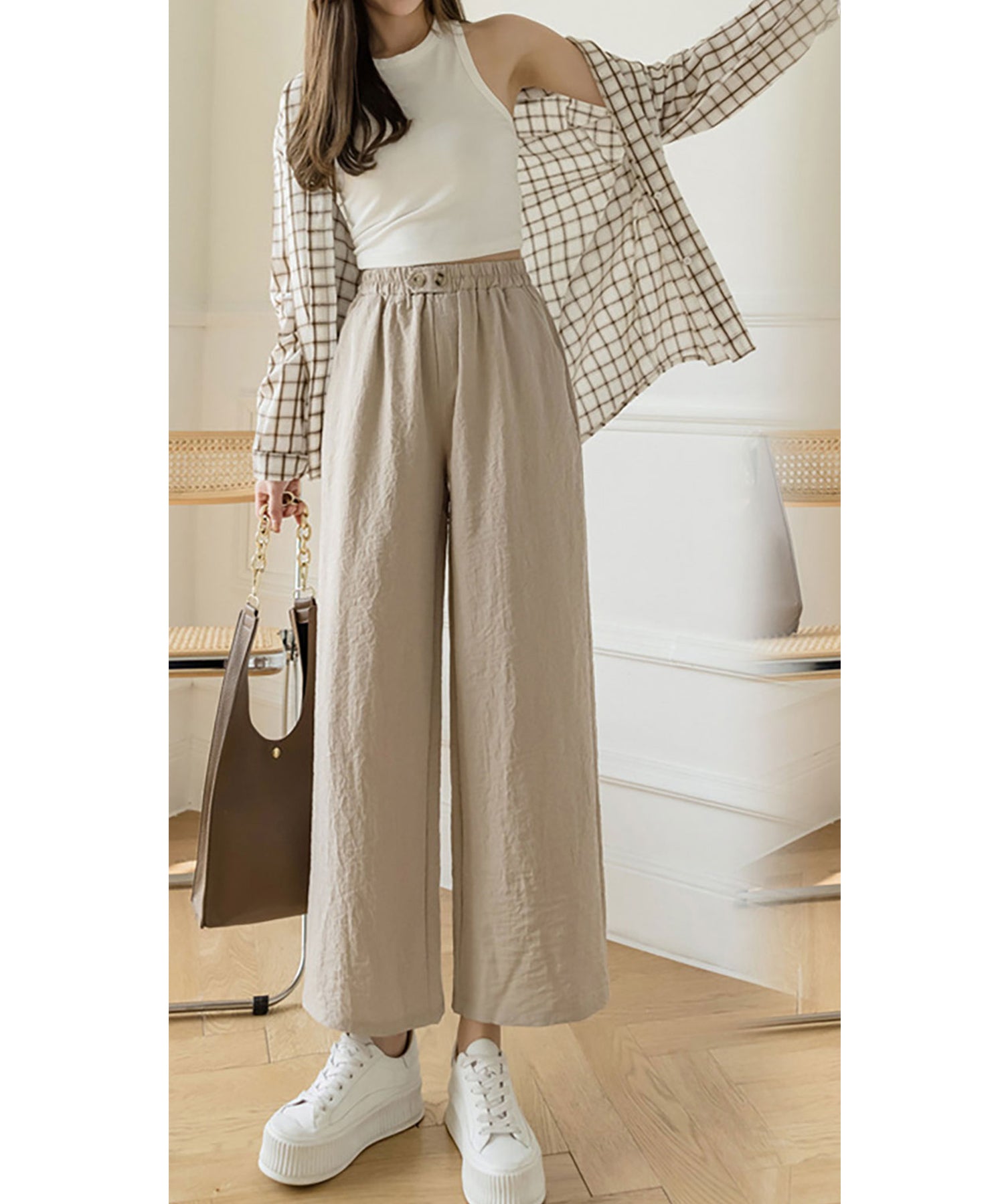 ニナエリナ Nina et Lina ワイドパンツ （ホワイト） ホワイト