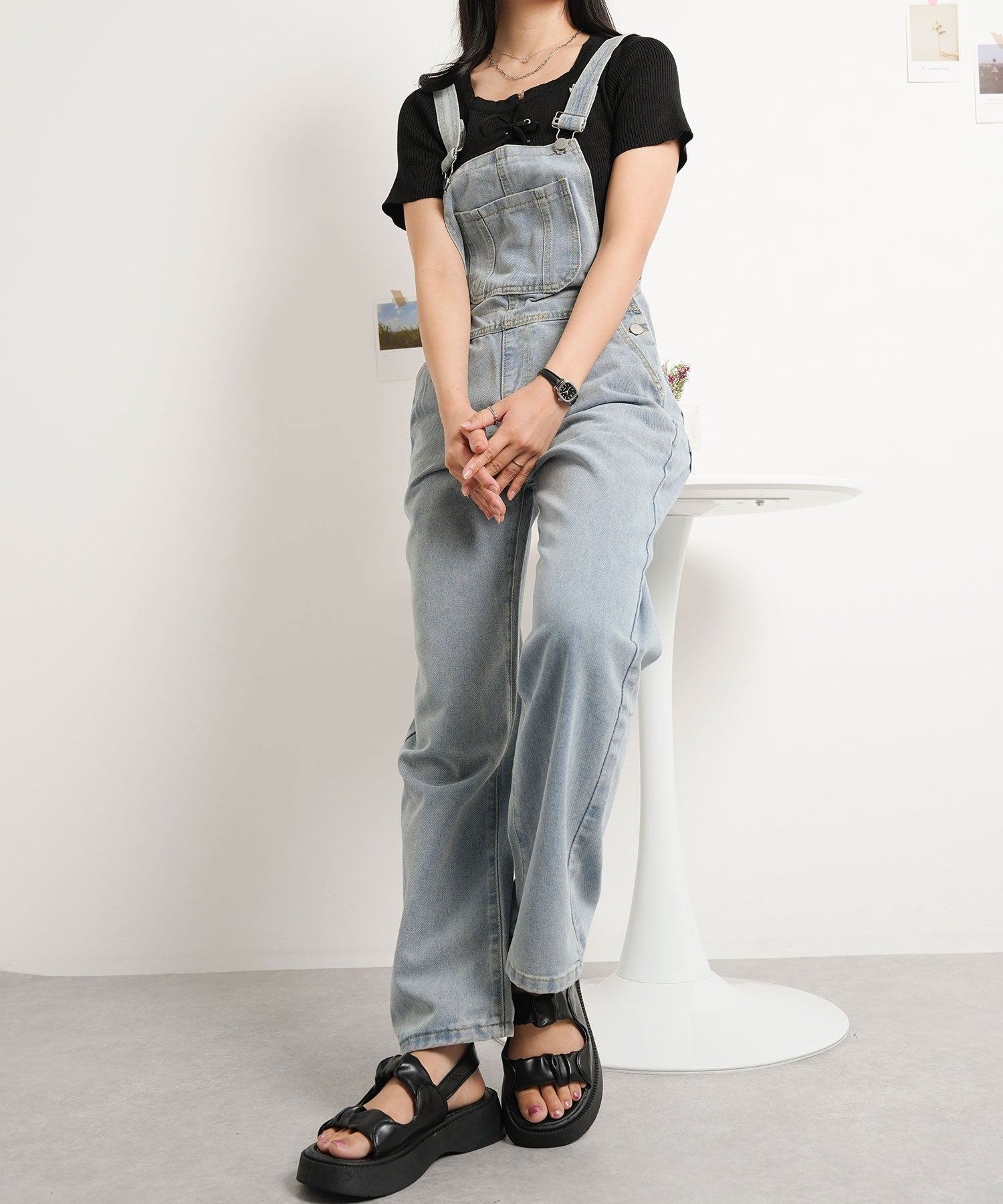 ニナエリナ Nina et Lina デニムサロペット （ブルー） ブルー