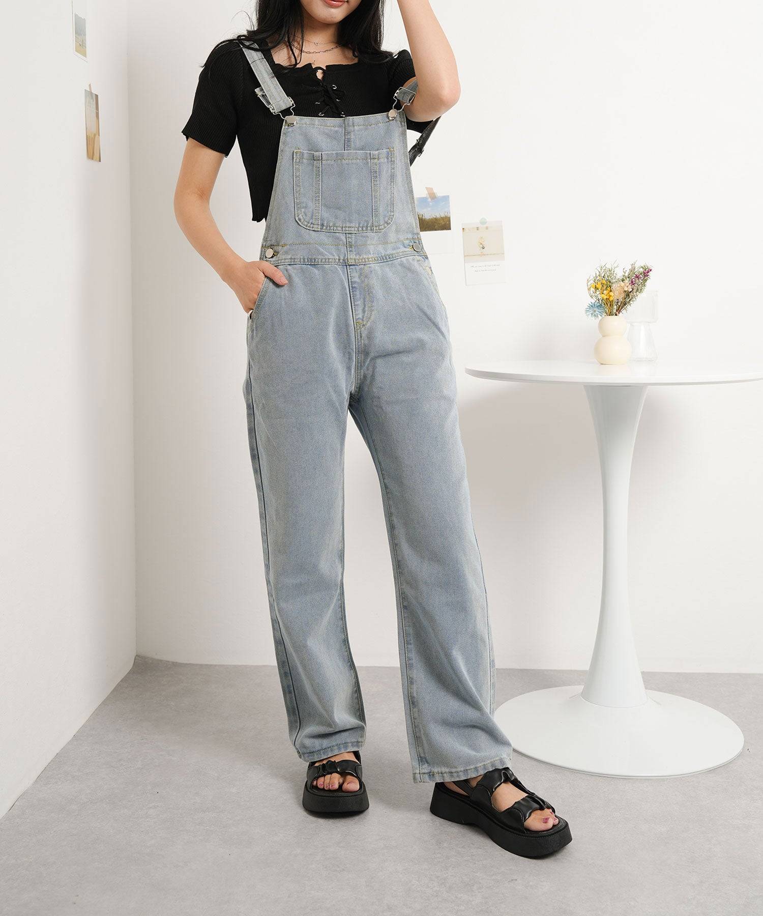 ニナエリナ Nina et Lina デニムサロペット （ブルー） ブルー