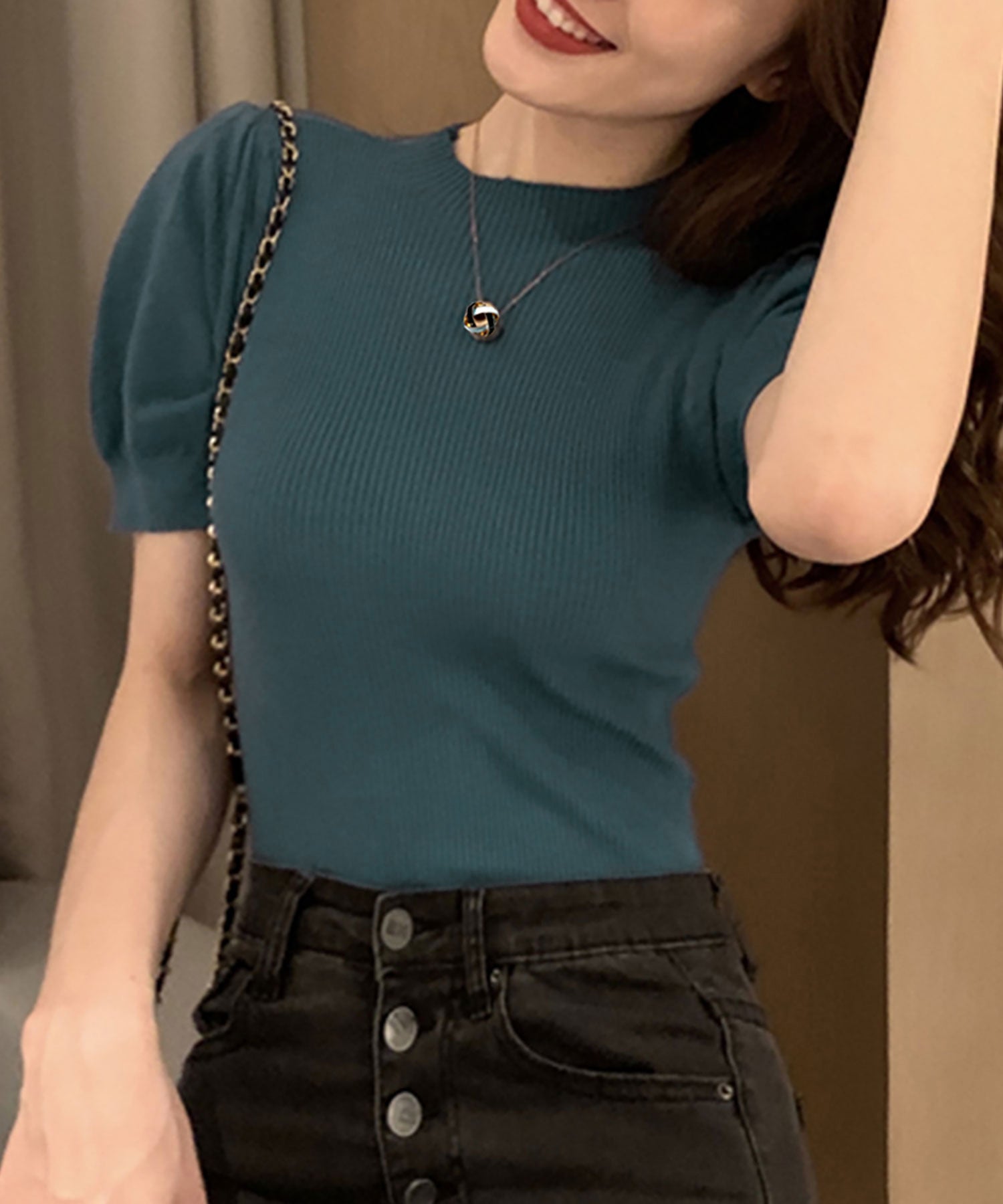 Nina et Lina Ribbed Short Sleeve Summer Knit