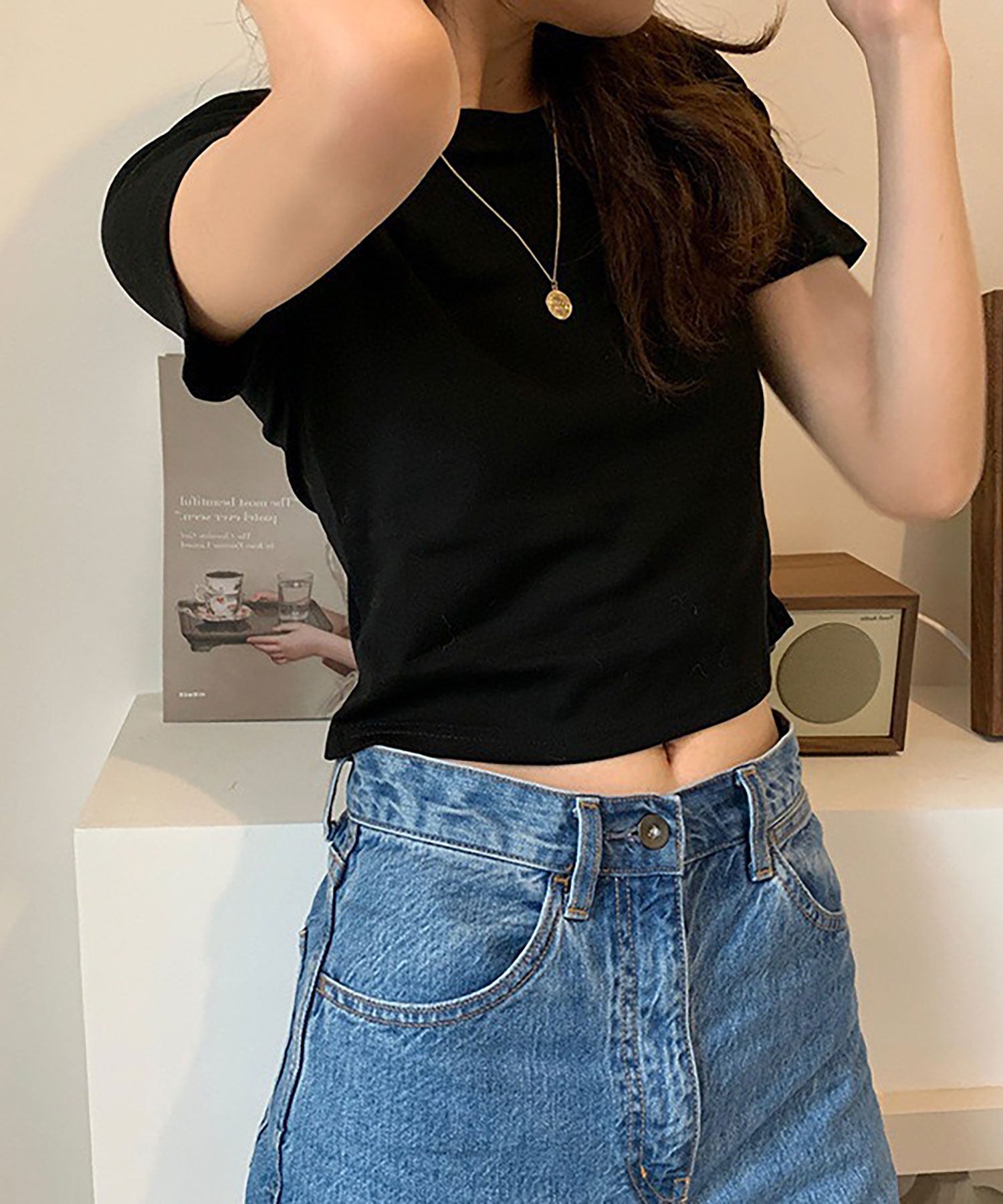 ニナエリナ Nina et Lina ショート丈Tシャツ （グレー） グレー