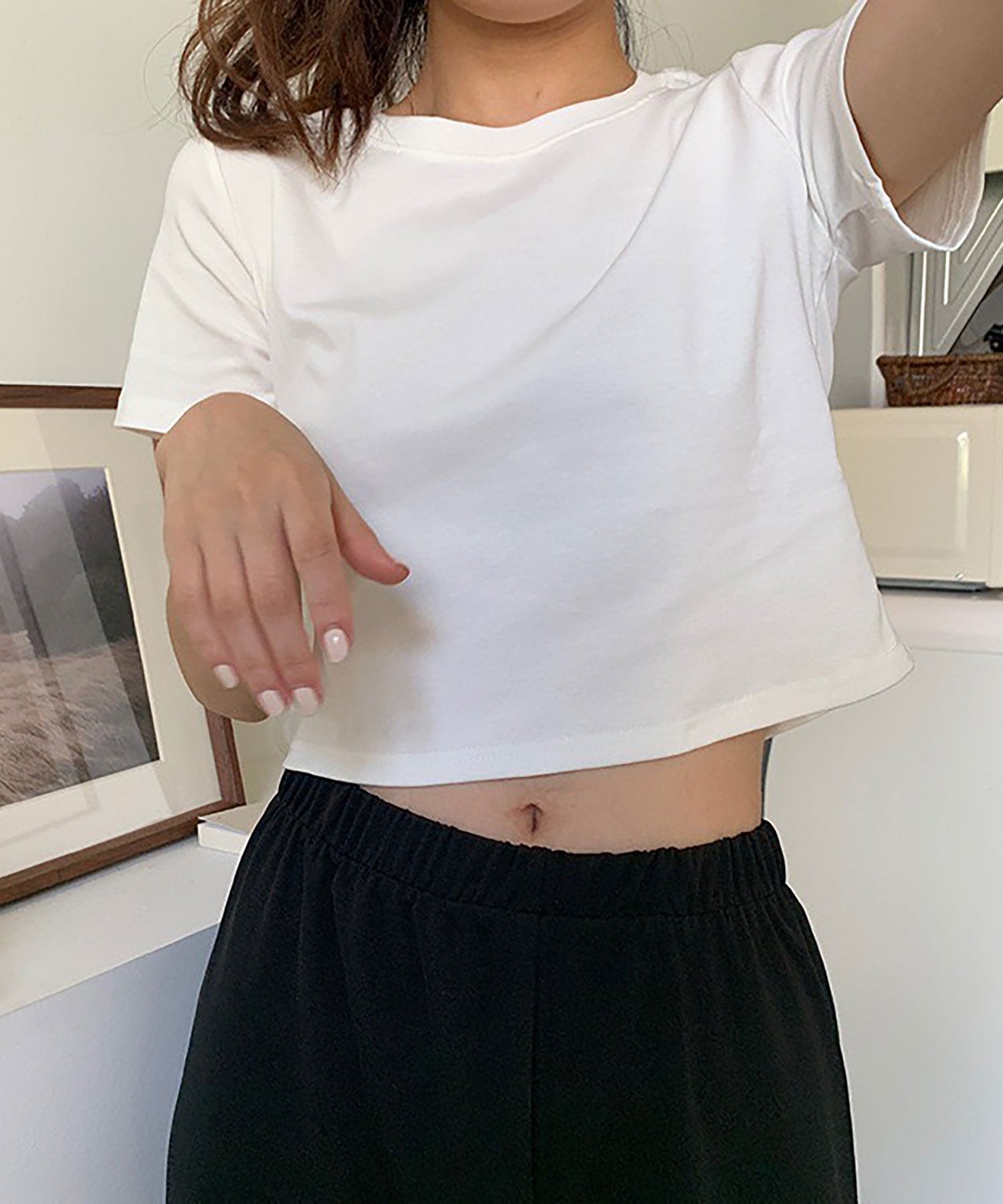 ニナエリナ Nina et Lina ショート丈Tシャツ （ホワイト） ホワイト