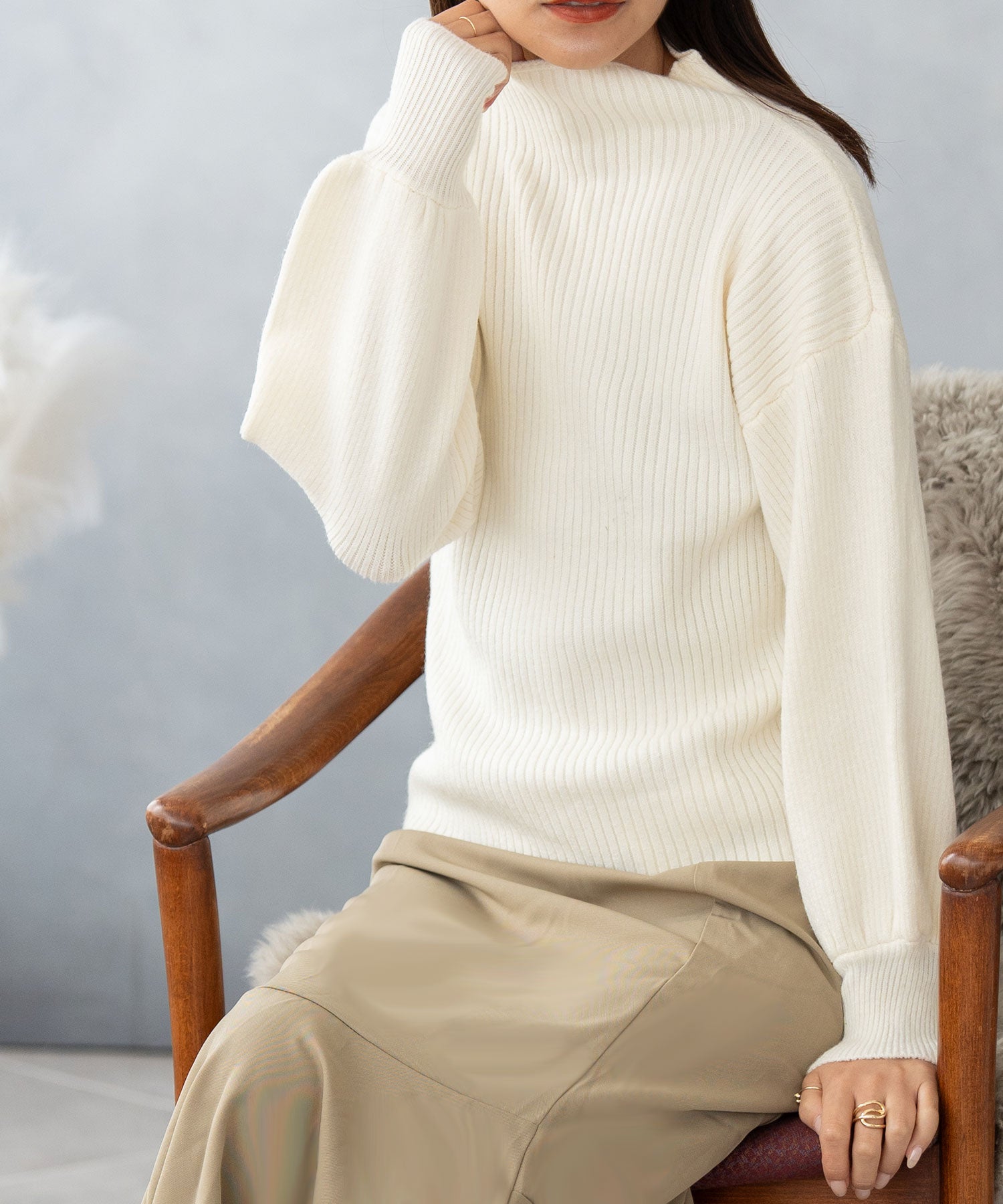 ニナエリナ Nina et Lina プチハイネックニット （ホワイト） ホワイト