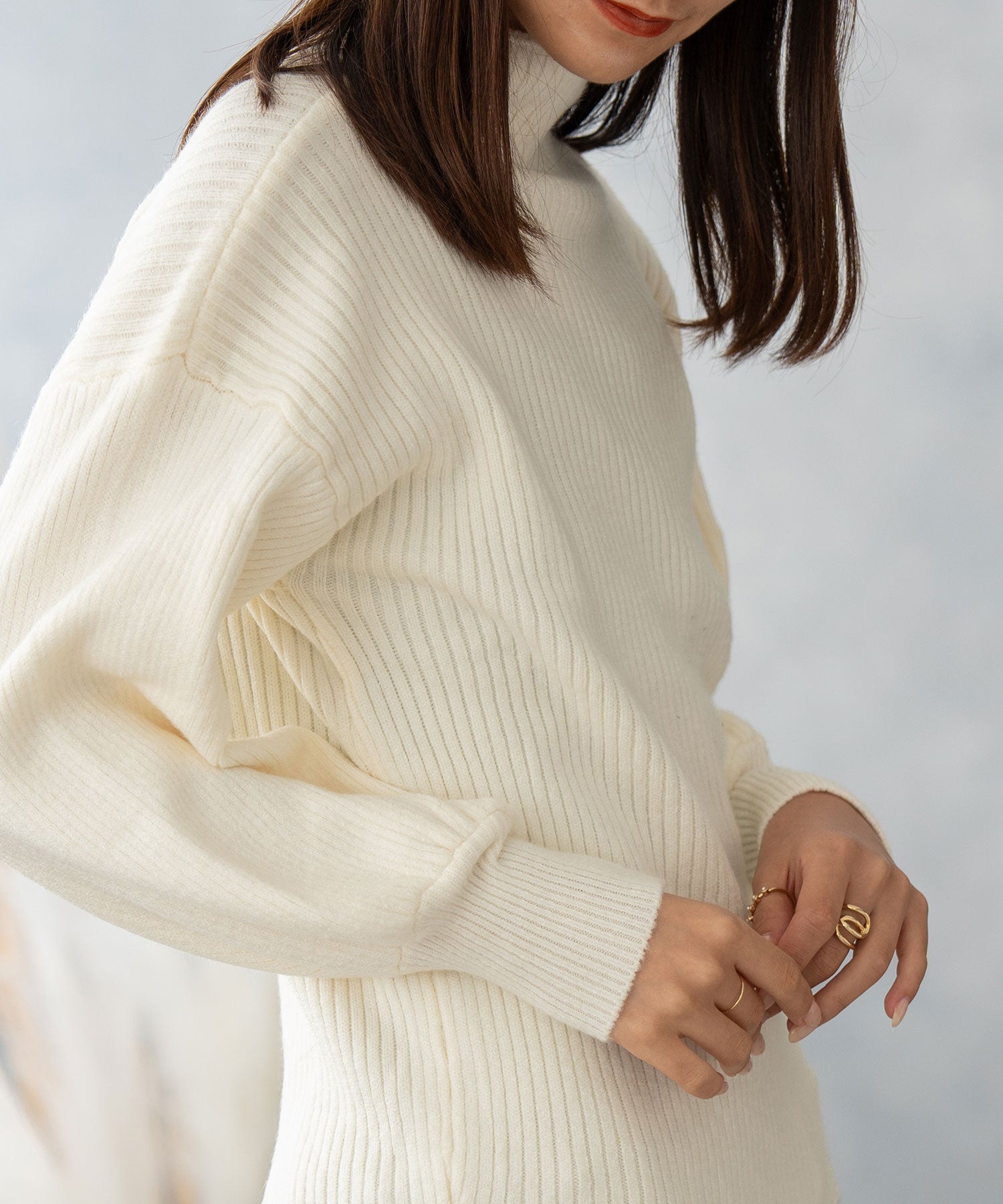 ニナエリナ Nina et Lina プチハイネックニット （ホワイト） ホワイト