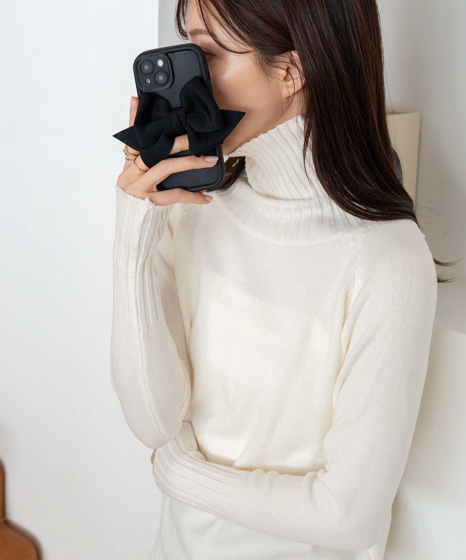 ニナエリナ Nina et Lina タートルネックニット （ホワイト） ホワイト