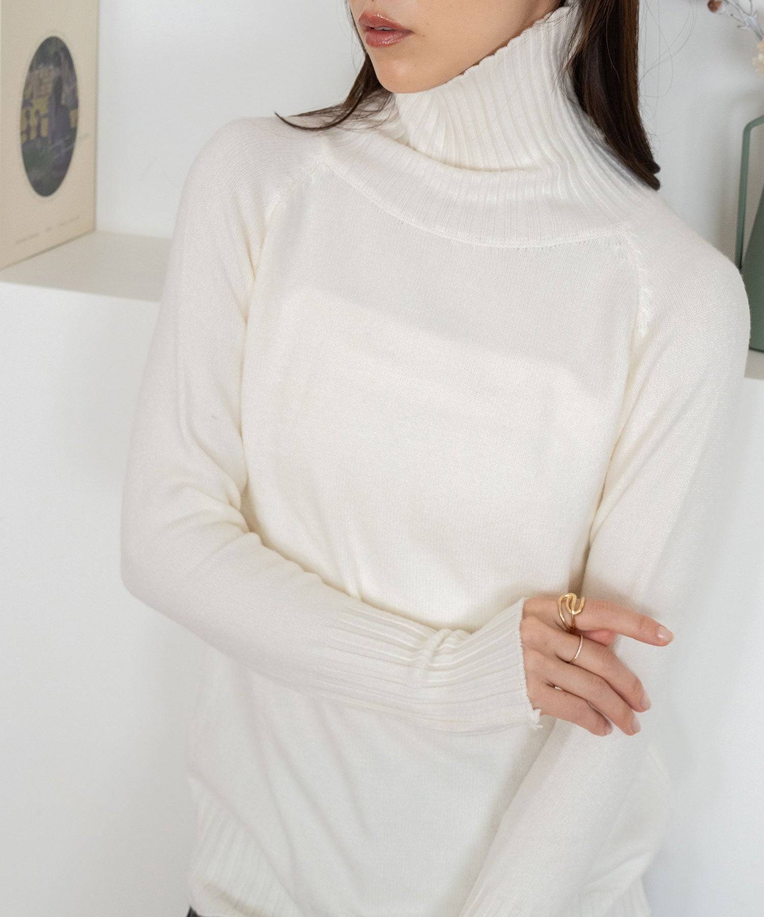 ニナエリナ Nina et Lina タートルネックニット （ホワイト） ホワイト