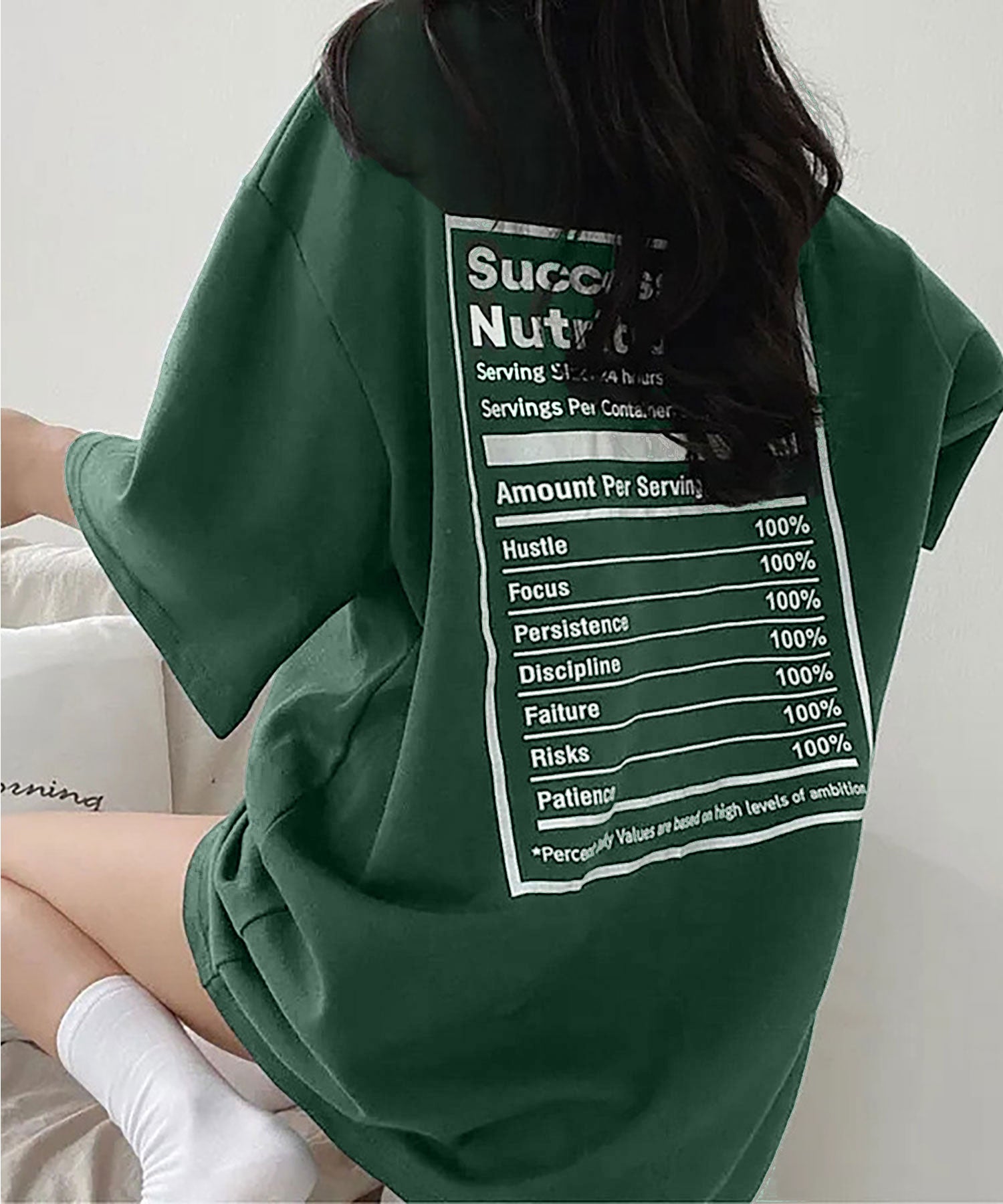ニナエリナ Nina et Lina ビッグシルエットバックプリント英字Tシャツ （グリーン） グリーン