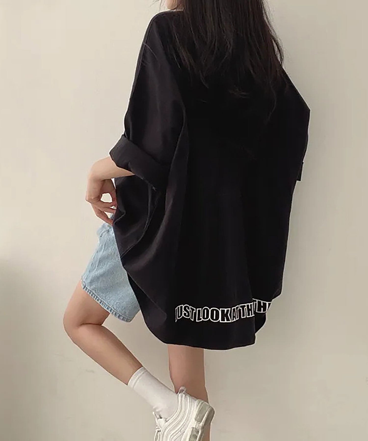 ニナエリナ Nina et Lina ビックシルエットTシャツ （ブラック） ブラック