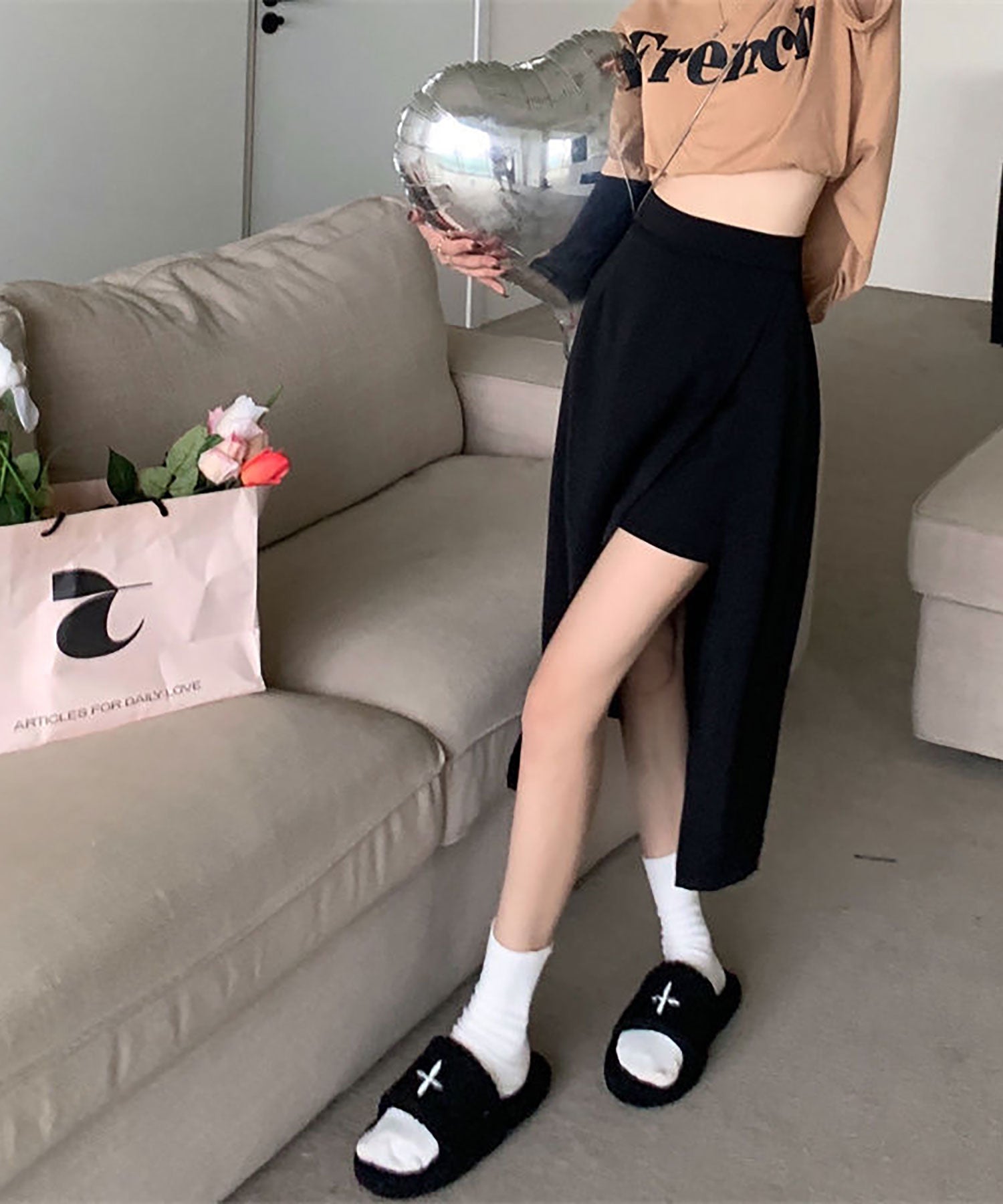 ニナエリナ Nina et Lina スカート風ショートパンツ （ブラック） ブラック