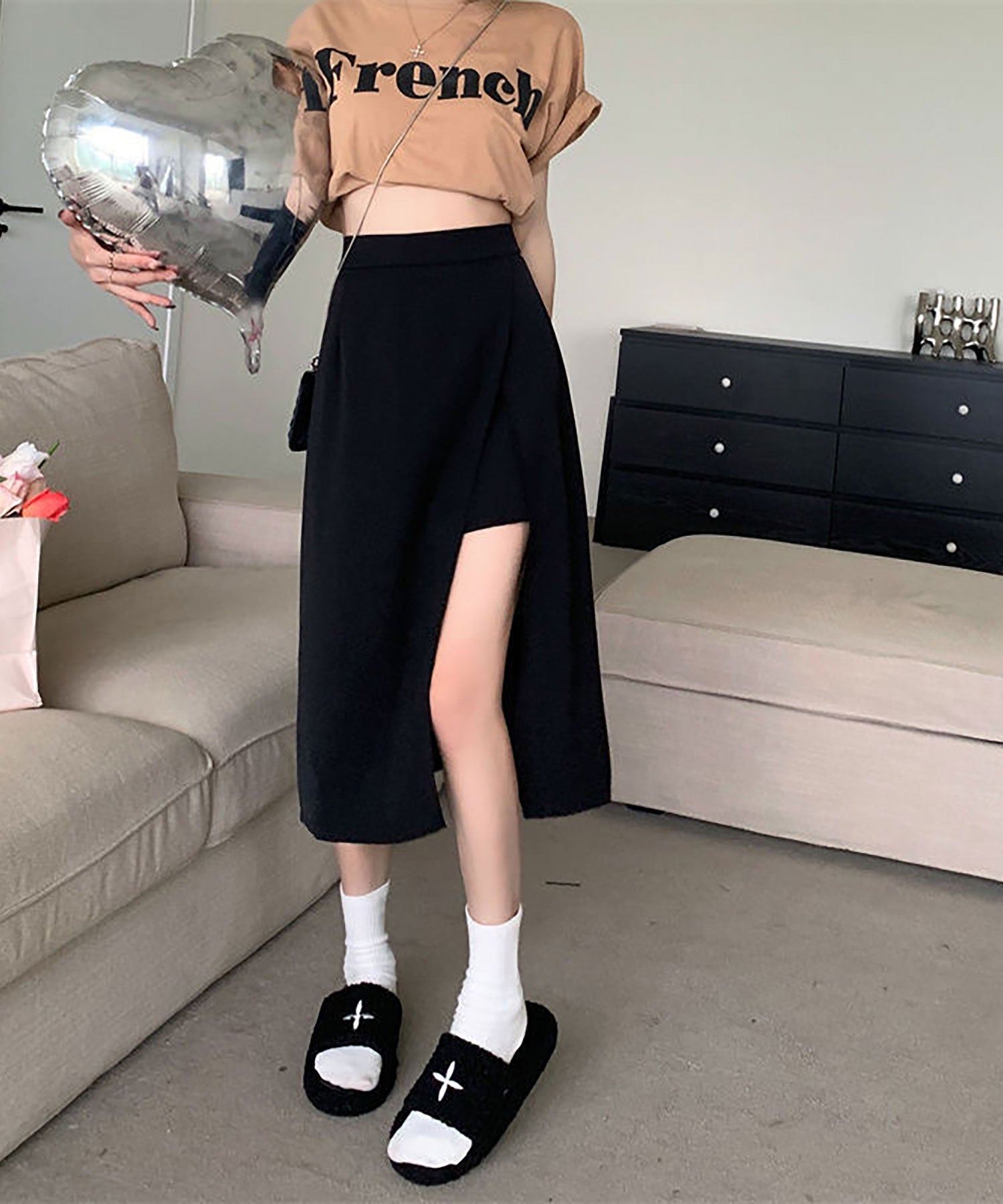 ニナエリナ Nina et Lina スカート風ショートパンツ （ブラック） ブラック