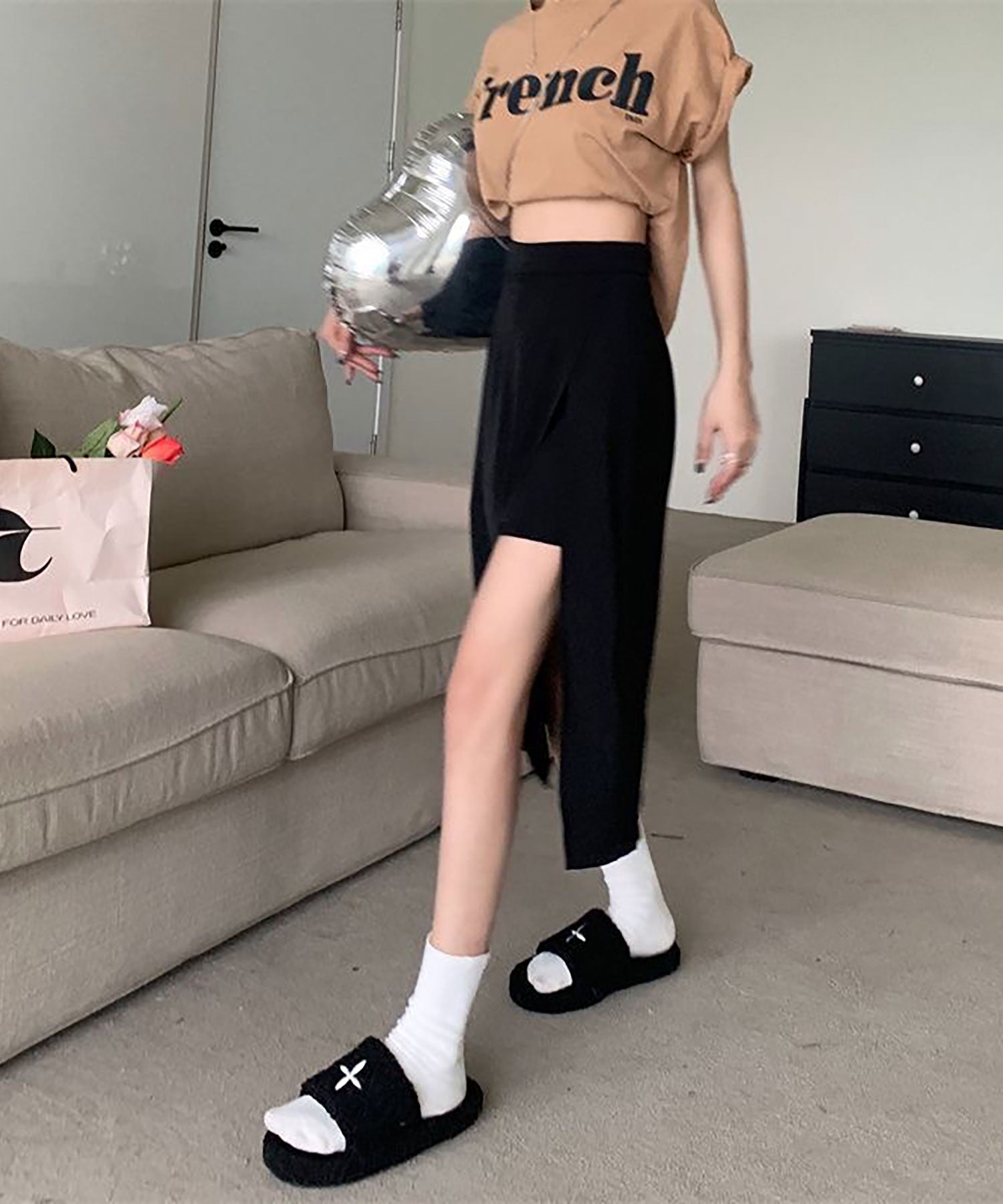 ニナエリナ Nina et Lina スカート風ショートパンツ （ブラック） ブラック