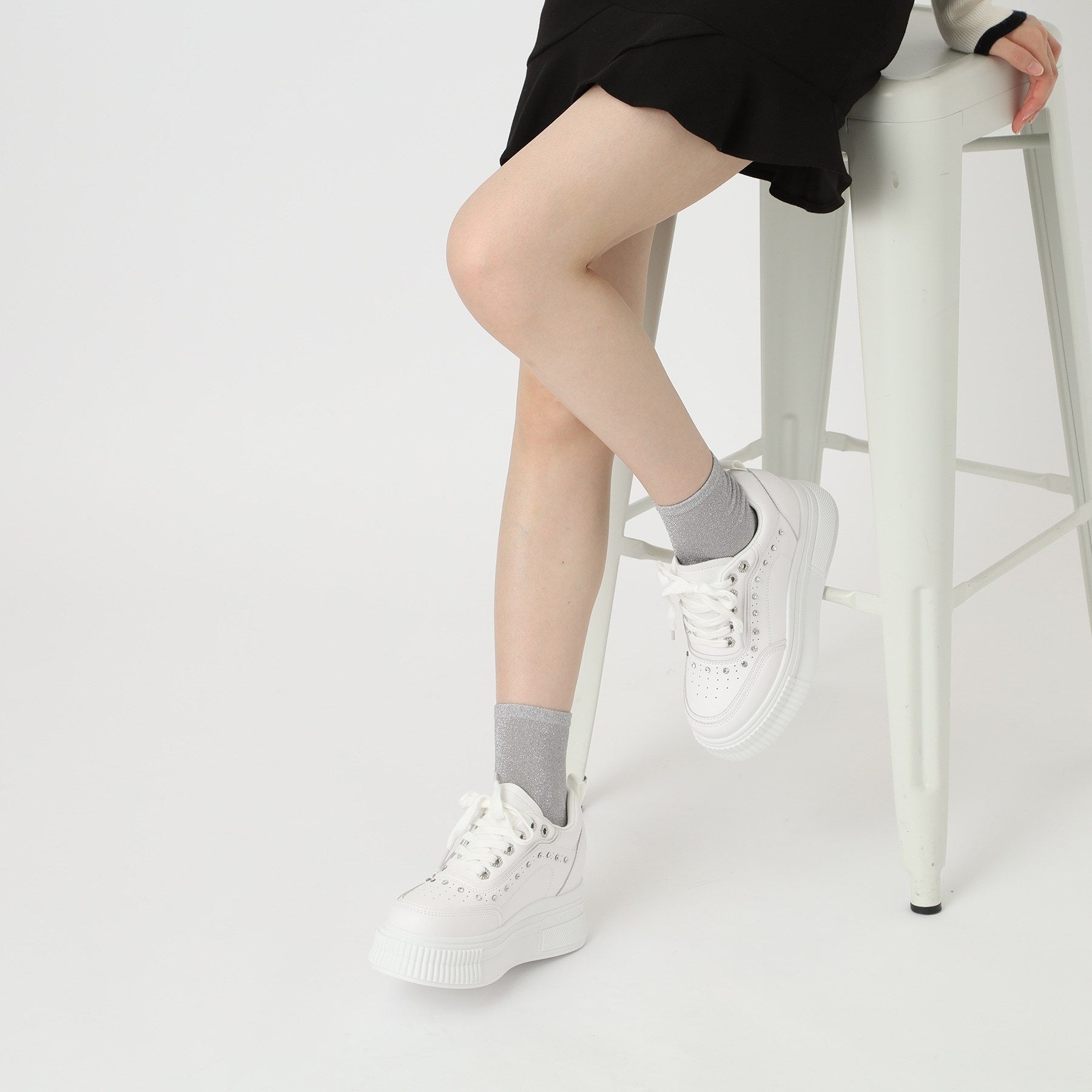 CS T&P csT&P 輕量厚底運動鞋，後跟鑲有水鑽