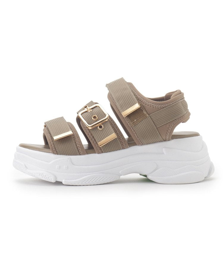 シーエス ティーアンドピー csT&P 軽量厚底ソール ゴールドベルトスポーツサンダル （アイボリー(004)） アイボリー(004)