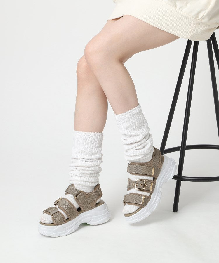 シーエス ティーアンドピー csT&P 軽量厚底ソール ゴールドベルトスポーツサンダル （アイボリー(004)） アイボリー(004)