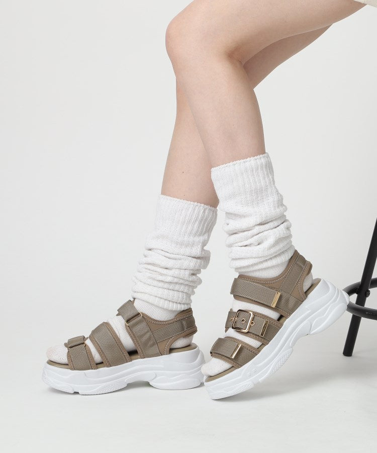 シーエス ティーアンドピー csT&P 軽量厚底ソール ゴールドベルトスポーツサンダル （アイボリー(004)） アイボリー(004)