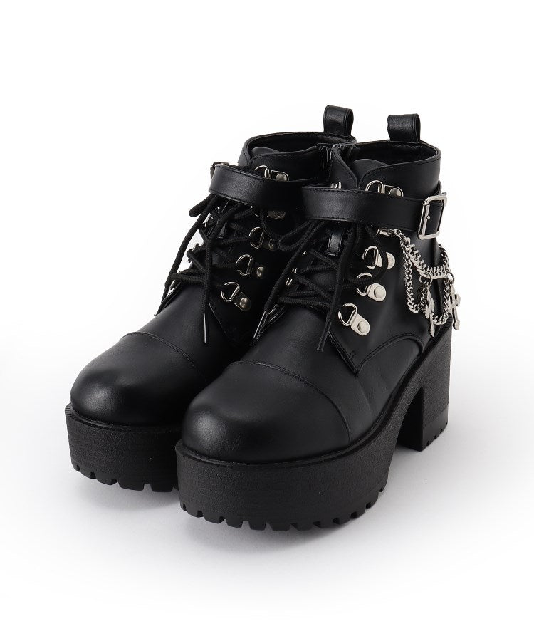 シーエス ティーアンドピー csT&P 厚底十字架チャーム付きチェーンブーツ （ホワイト(001)） ホワイト(001)