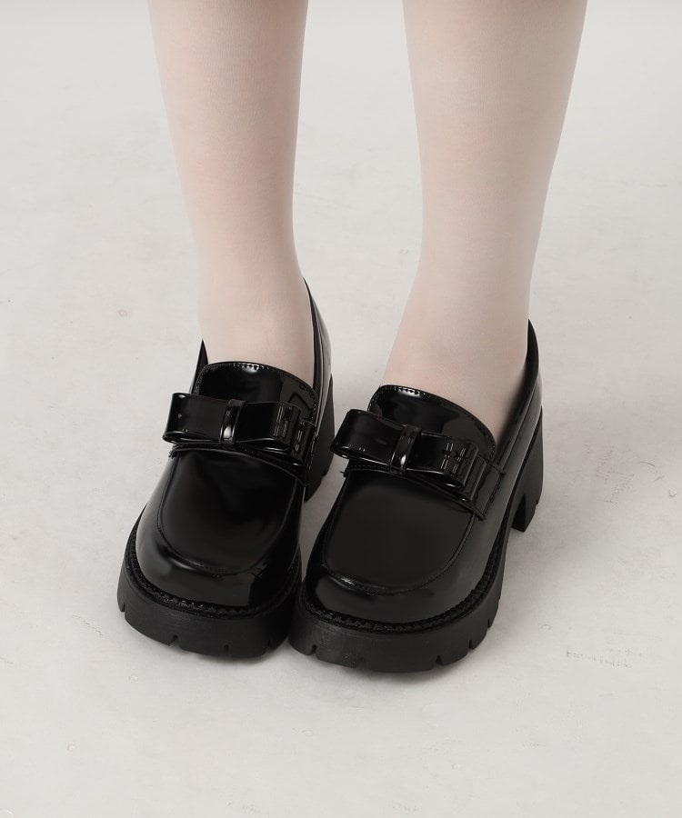 シーエス ティーアンドピー csT&P ＼抗菌・消臭／リボン付きローファーパンプス （ブラック(919)） ブラック(919)