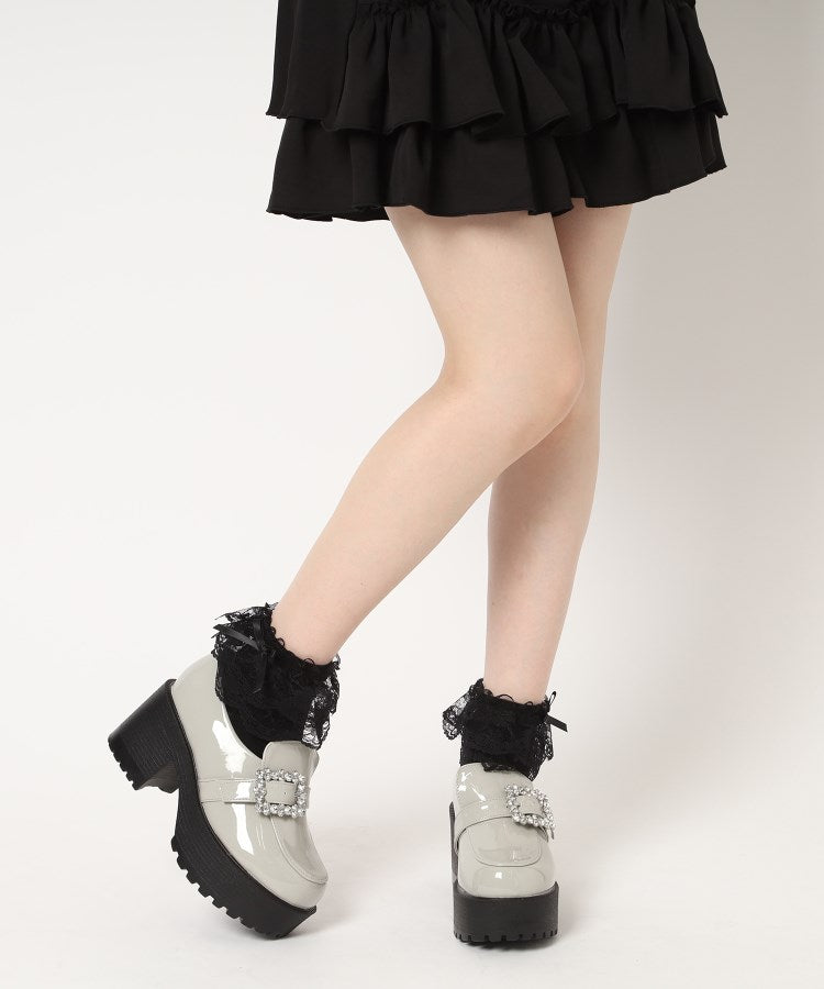 シーエス ティーアンドピー csT&P 厚底キラキラストーンバックル ローファーパンプス （ブラック(219)） ブラック(219)