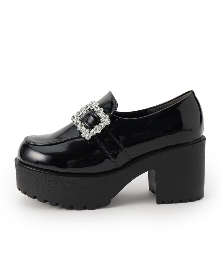 シーエス ティーアンドピー csT&P 厚底キラキラストーンバックル ローファーパンプス （ブラック(219)） ブラック(219)