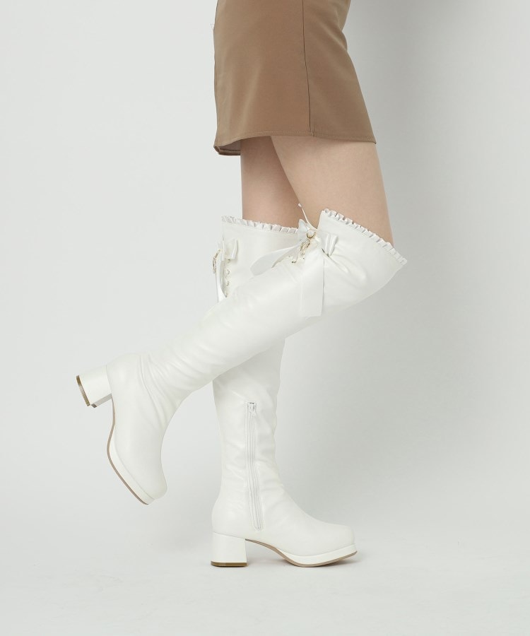 シーエス ティーアンドピー csT&P 夢見るリボン付きロングブーツ厚底 （ブラウン(143)） ブラウン(143)