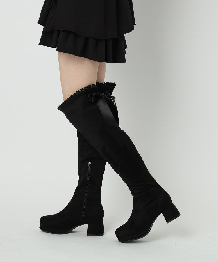 シーエス ティーアンドピー csT&P 夢見るリボン付きロングブーツ厚底 （ブラウン(143)） ブラウン(143)