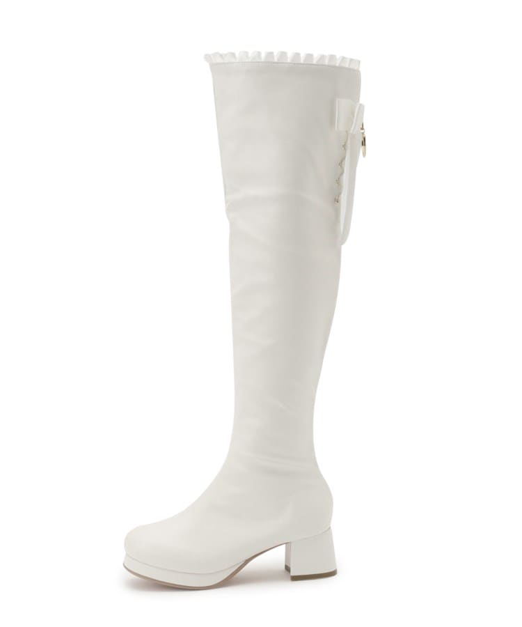 シーエス ティーアンドピー csT&P 夢見るリボン付きロングブーツ厚底 （ブラウン(143)） ブラウン(143)