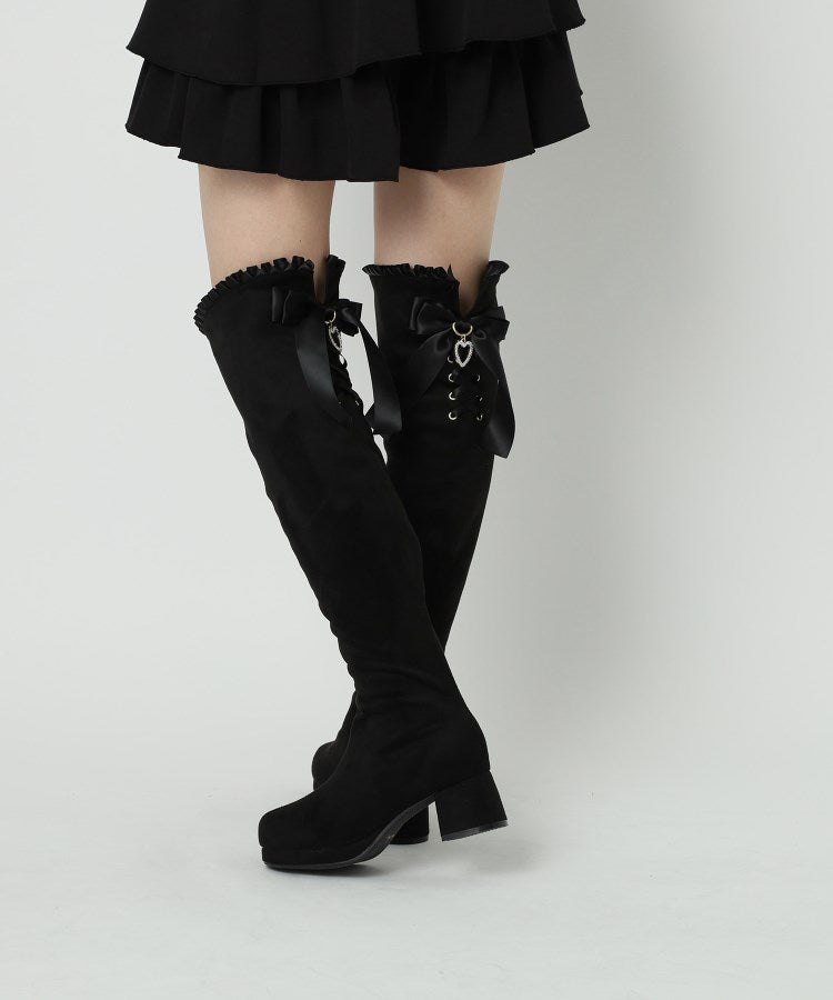 シーエス ティーアンドピー csT&P 夢見るリボン付きロングブーツ厚底 （ブラウン(143)） ブラウン(143)