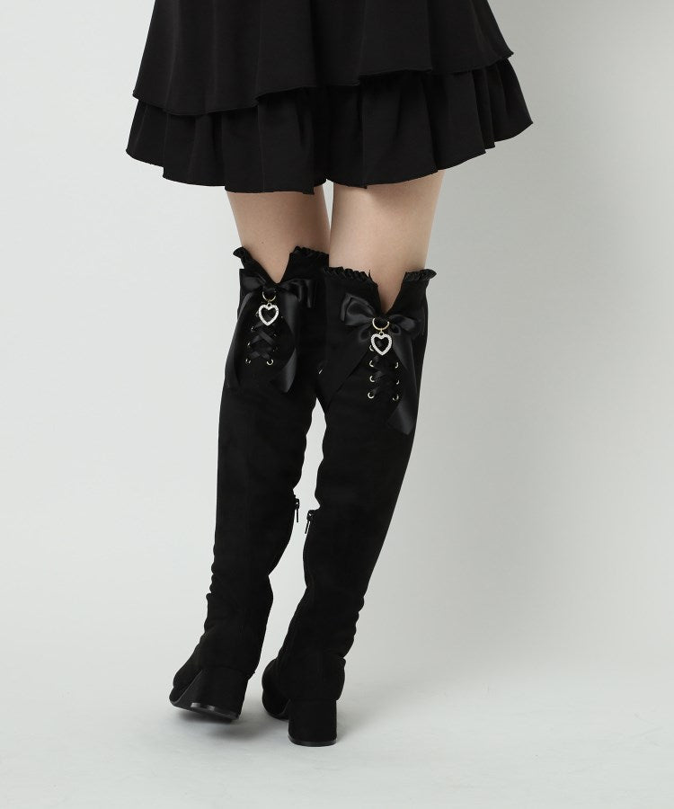 シーエス ティーアンドピー csT&P 夢見るリボン付きロングブーツ厚底 （ブラウン(143)） ブラウン(143)