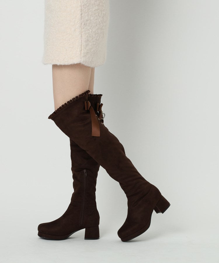 シーエス ティーアンドピー csT&P 夢見るリボン付きロングブーツ厚底 （ブラウン(143)） ブラウン(143)