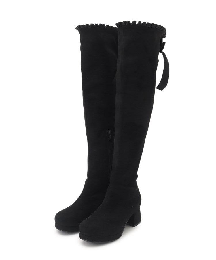 シーエス ティーアンドピー csT&P 夢見るリボン付きロングブーツ厚底 （ブラック(119)） ブラック(119)