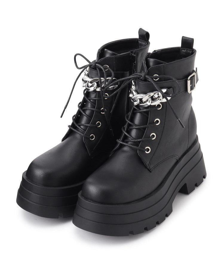 シーエス ティーアンドピー csT&P 厚底3段ソールチェーン付き ベルト付きレースアップブーツ （ホワイト(001)） ホワイト(001)