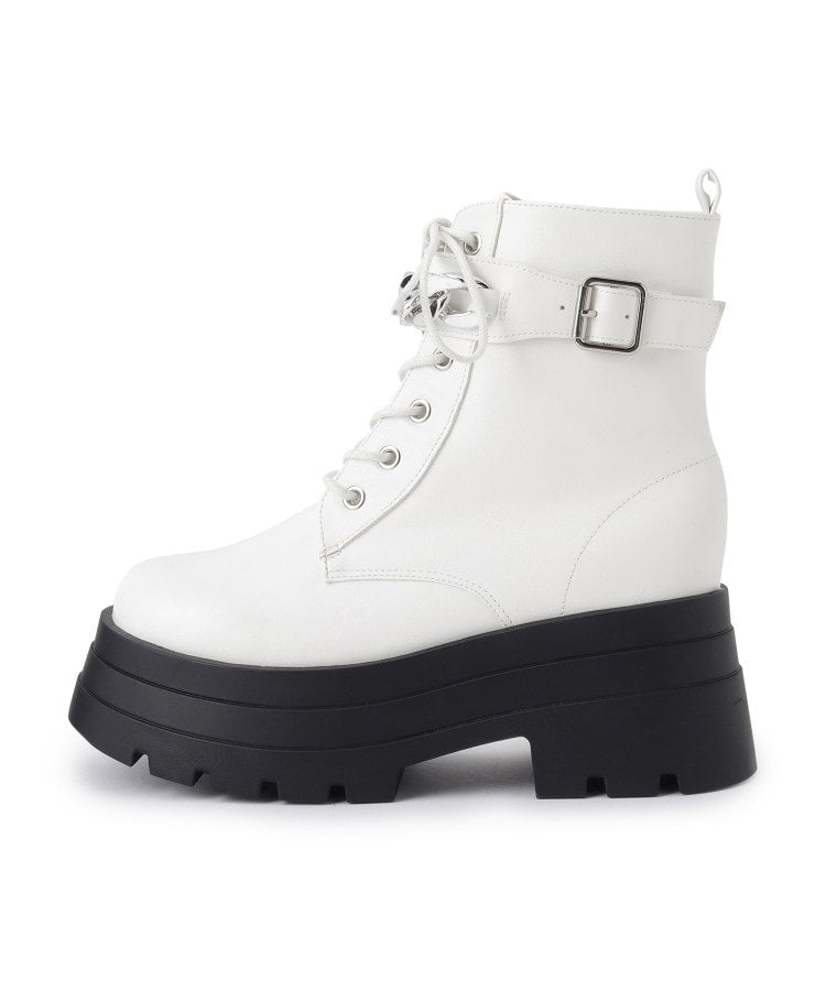 シーエス ティーアンドピー csT&P 厚底3段ソールチェーン付き ベルト付きレースアップブーツ （ホワイト(001)） ホワイト(001)